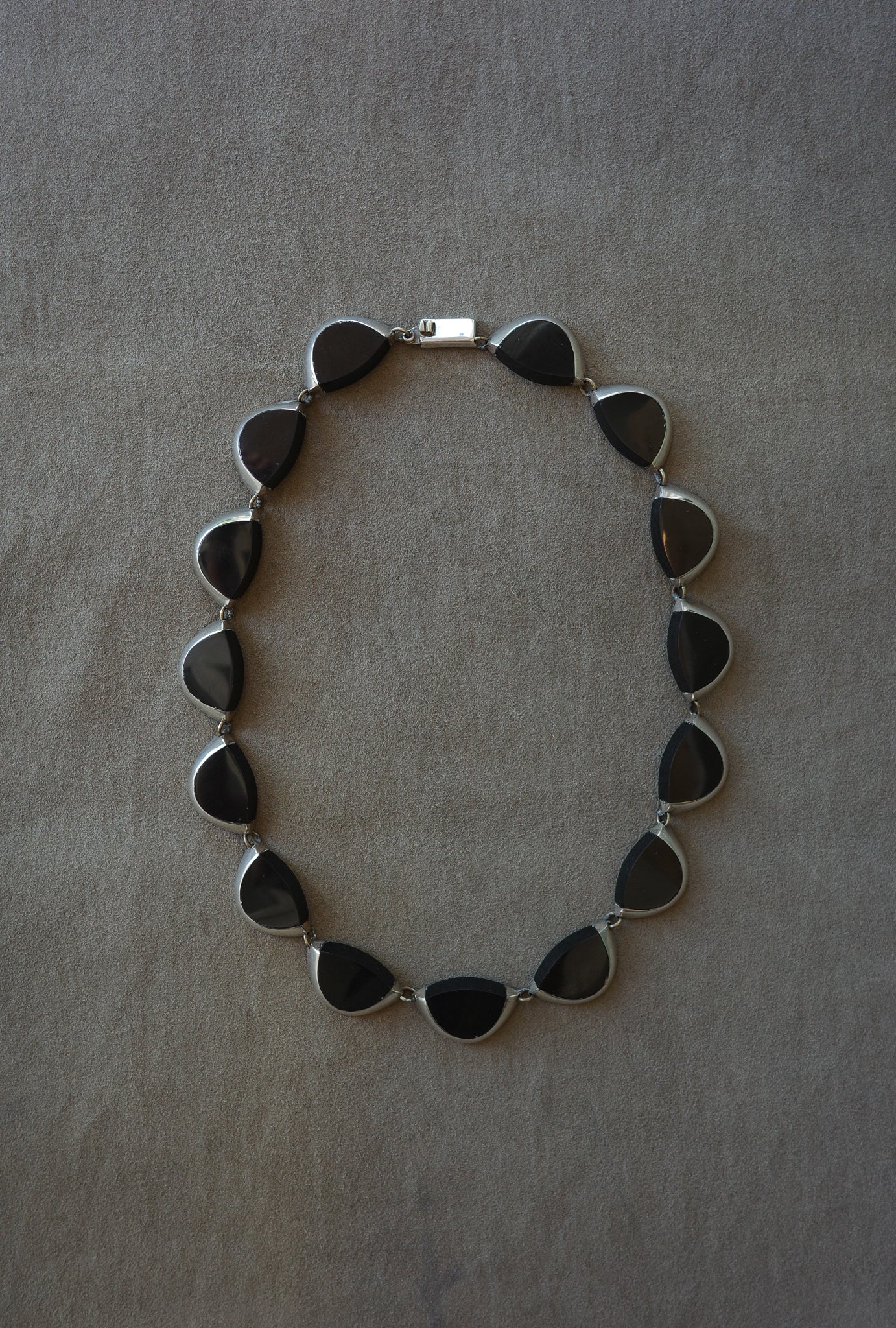 Black Onyx and Silver Neck Piece