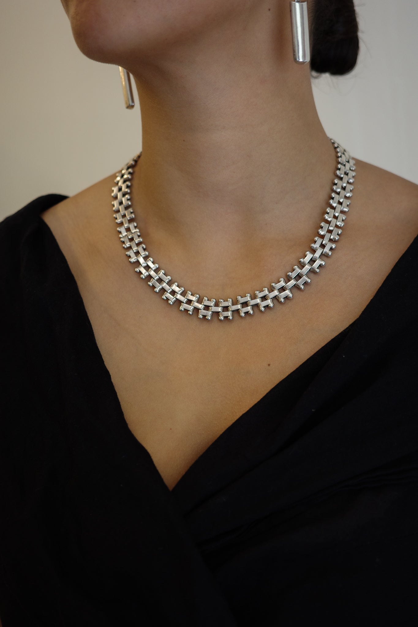 Hand-crafted H link necklace