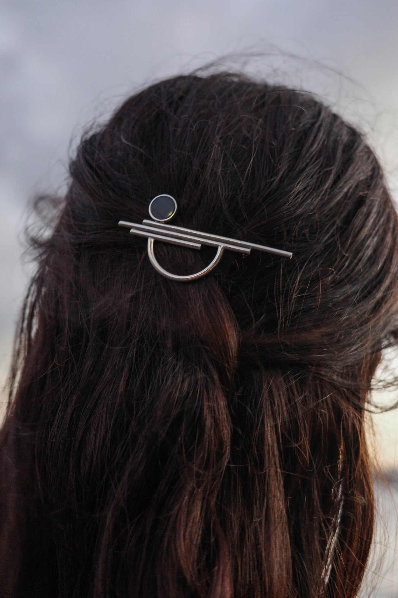 Scandinavian brooche with black onyx