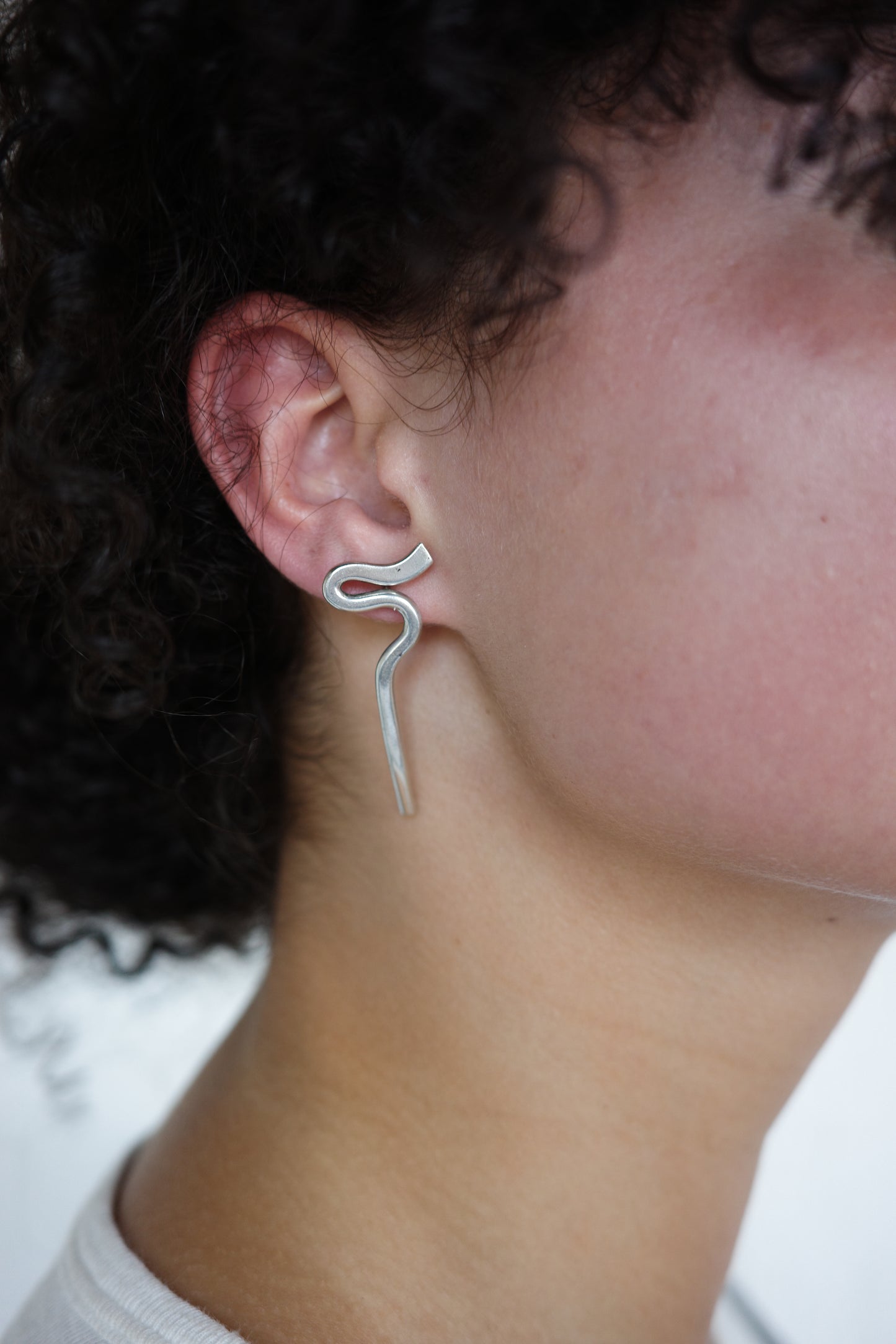 Baston solid silver vintage earrings