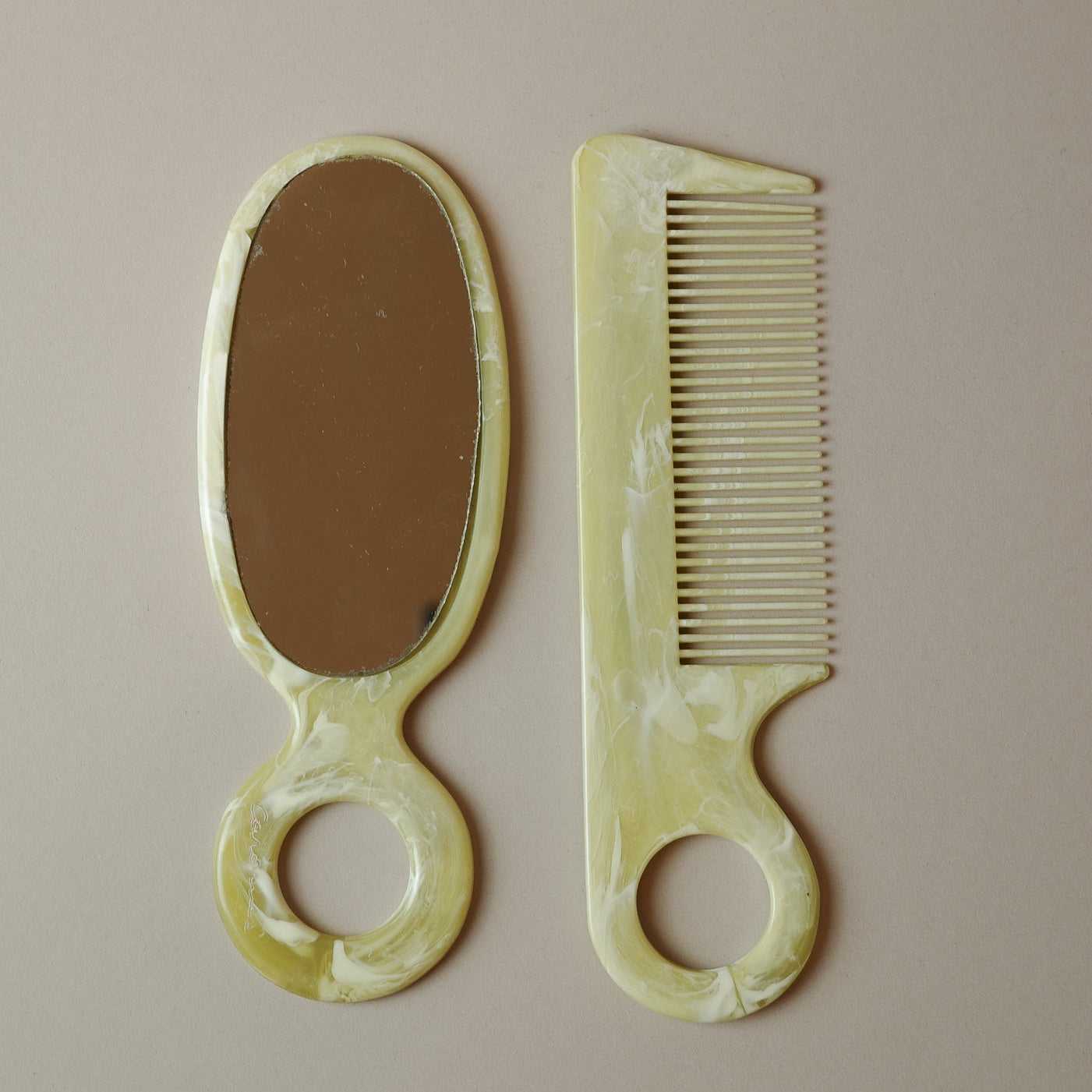 Vintage Comb & Mirror Set (ca. 1950s–1970s)