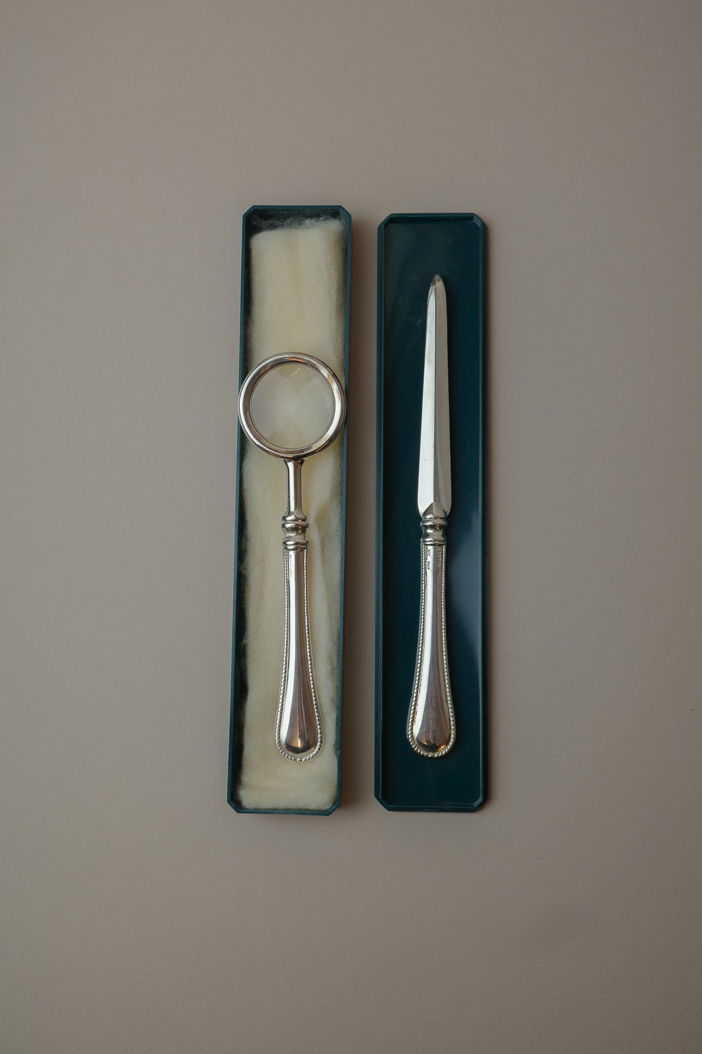 Italian magnifying glass and letter opener set