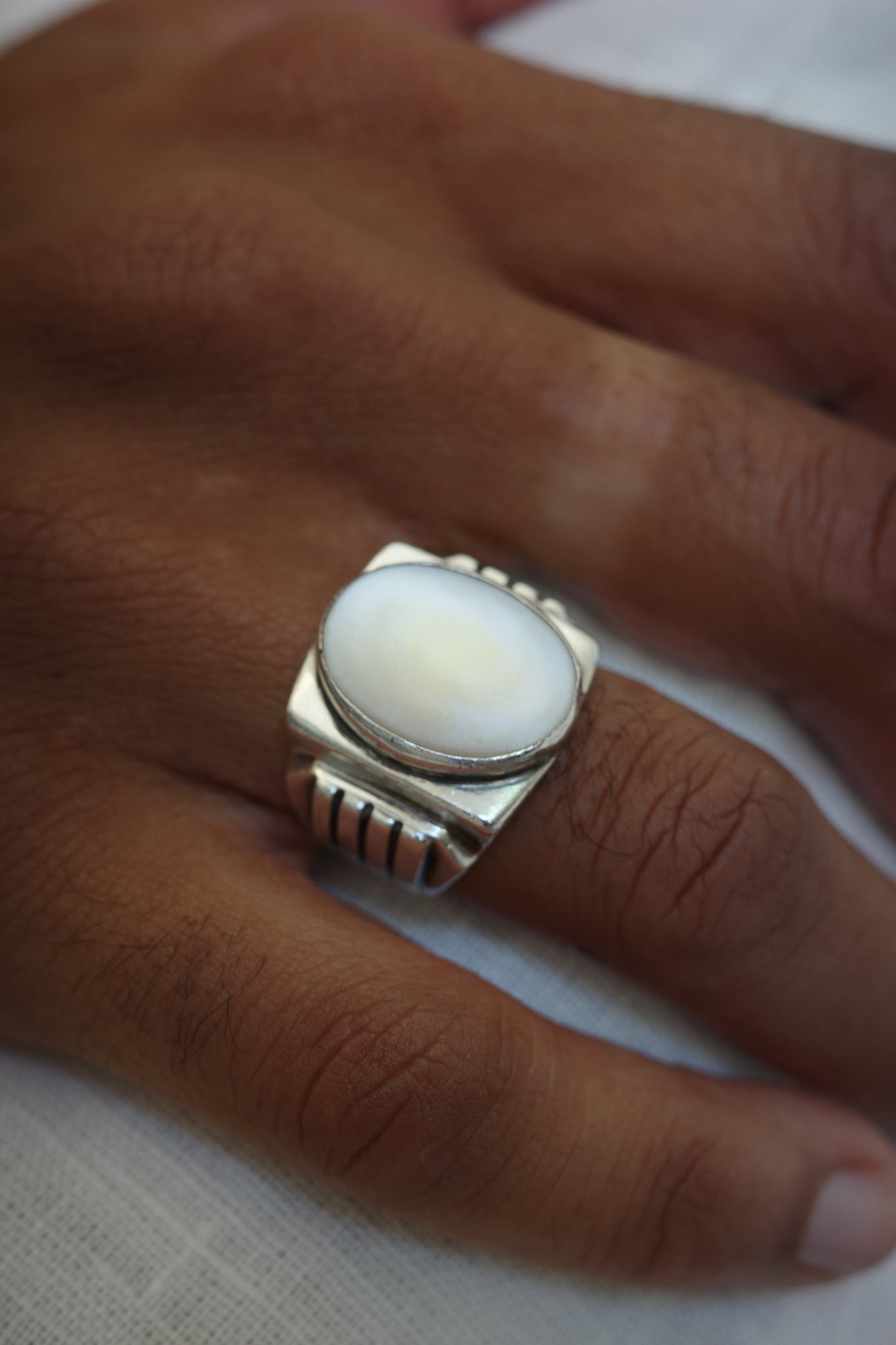 Art Deco Mother-of-Pearl Signet Ring