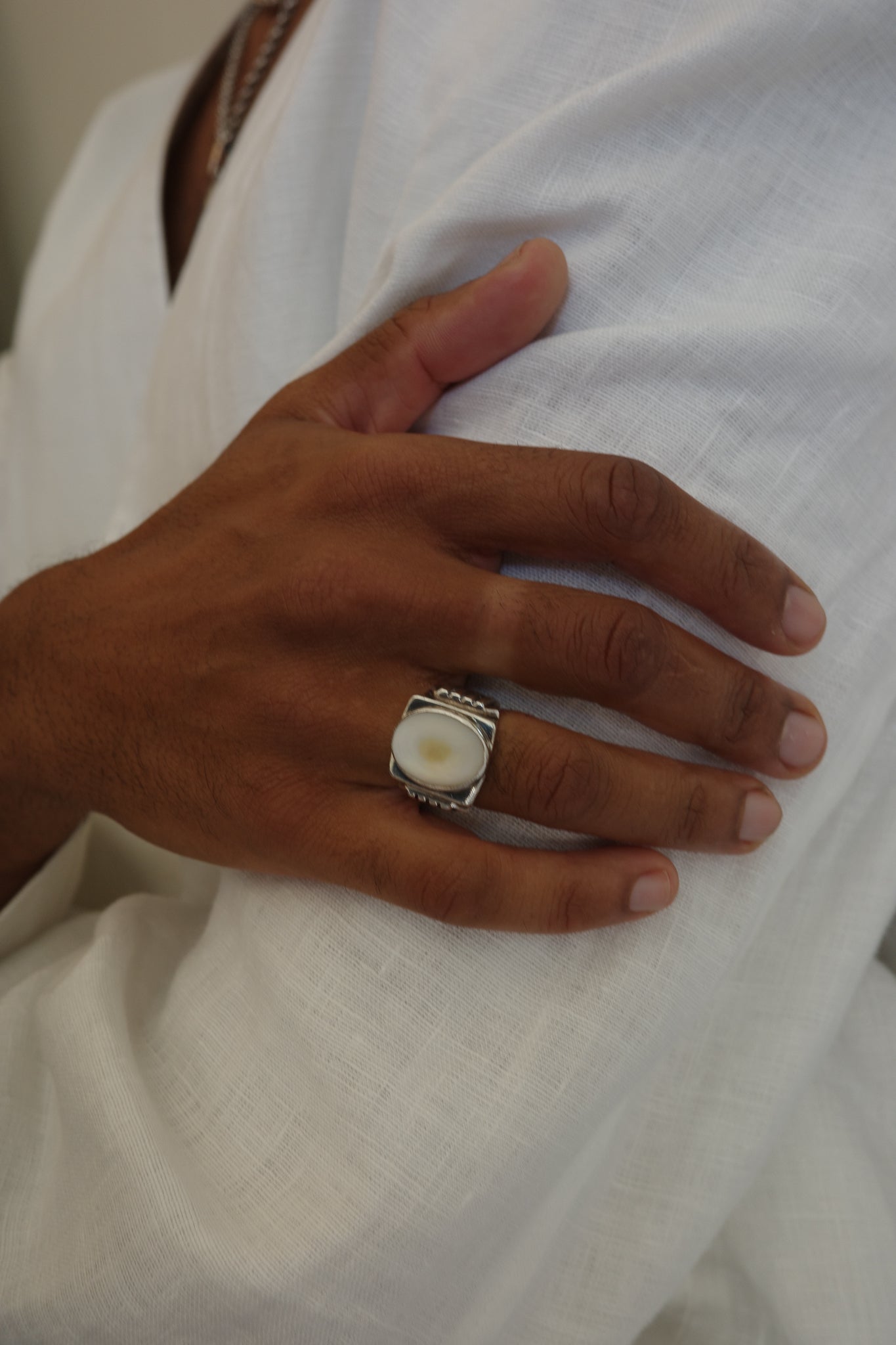 Art Deco Mother-of-Pearl Signet Ring
