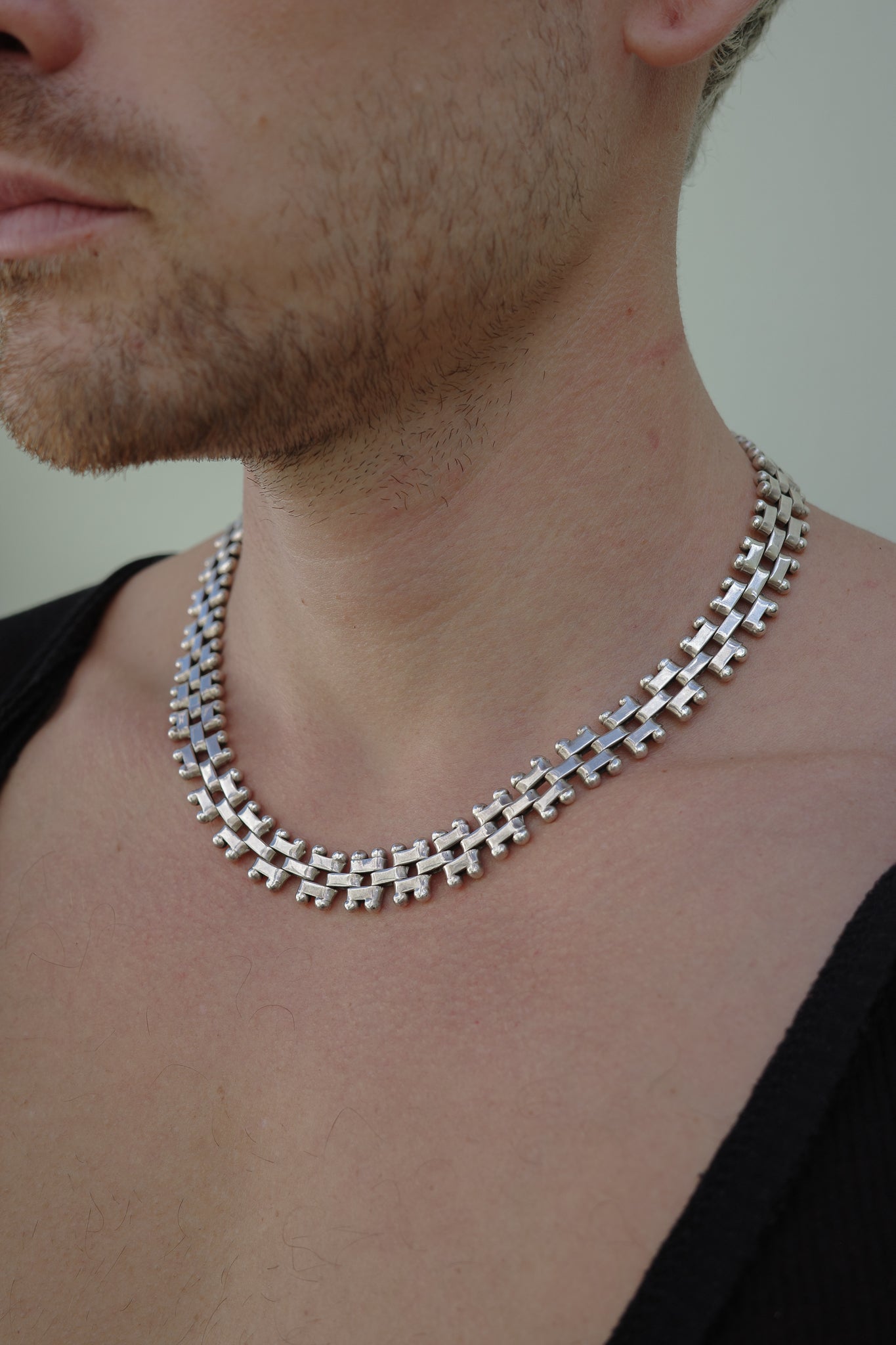 Hand-crafted H link necklace