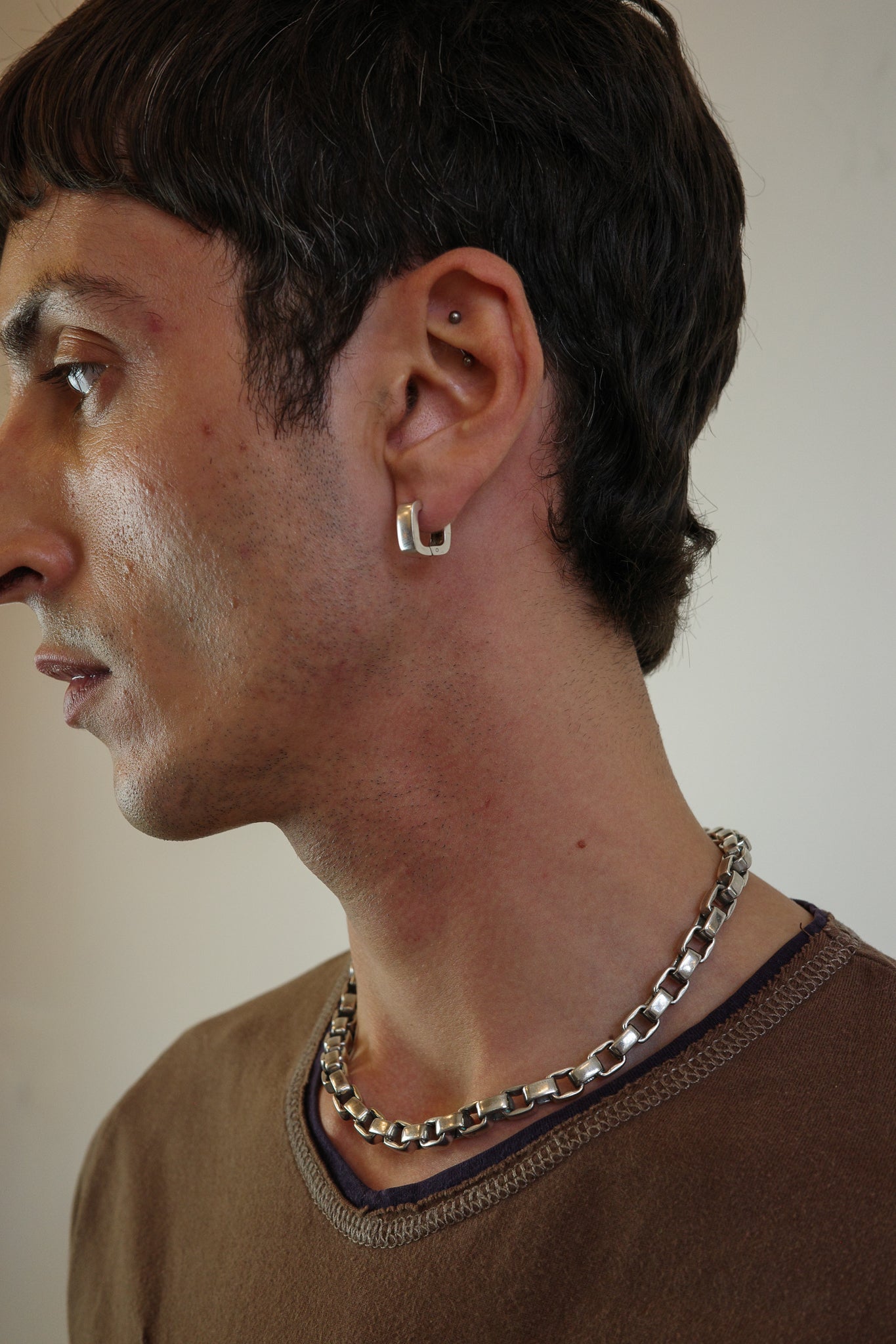Square sterling hoops