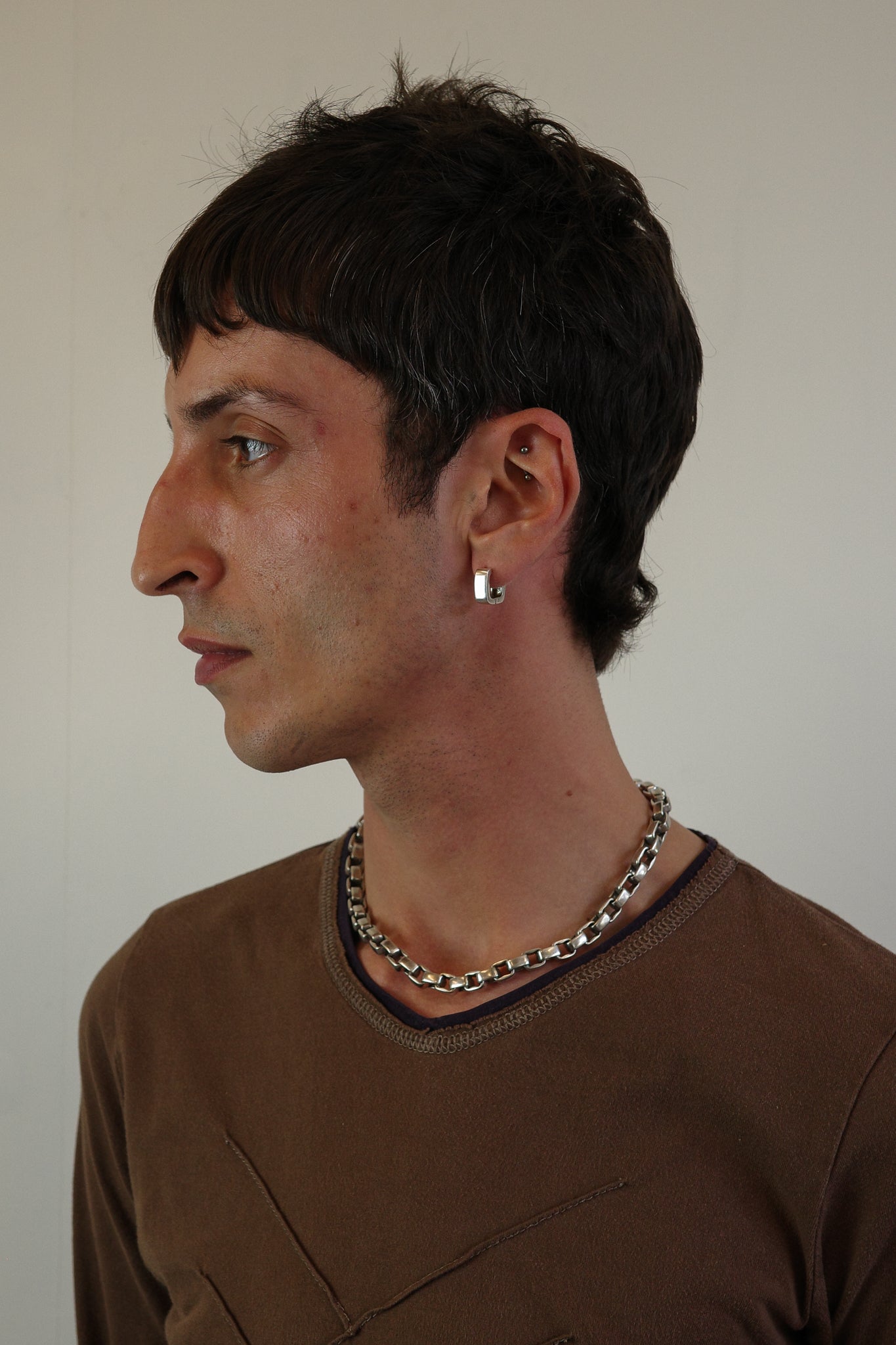 Square sterling hoops