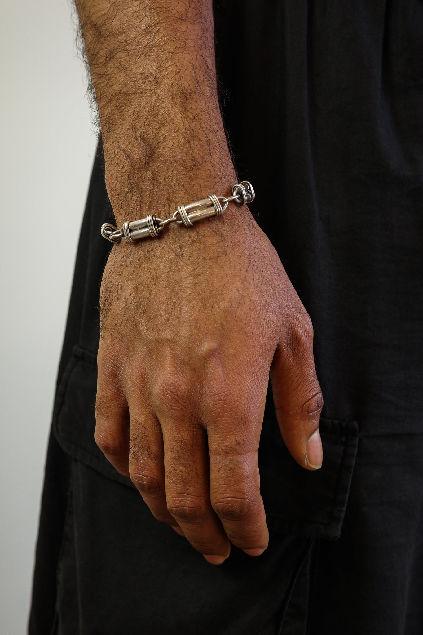 Roped Bar Bracelet – Toggle Clasp with Lapis Lazuli