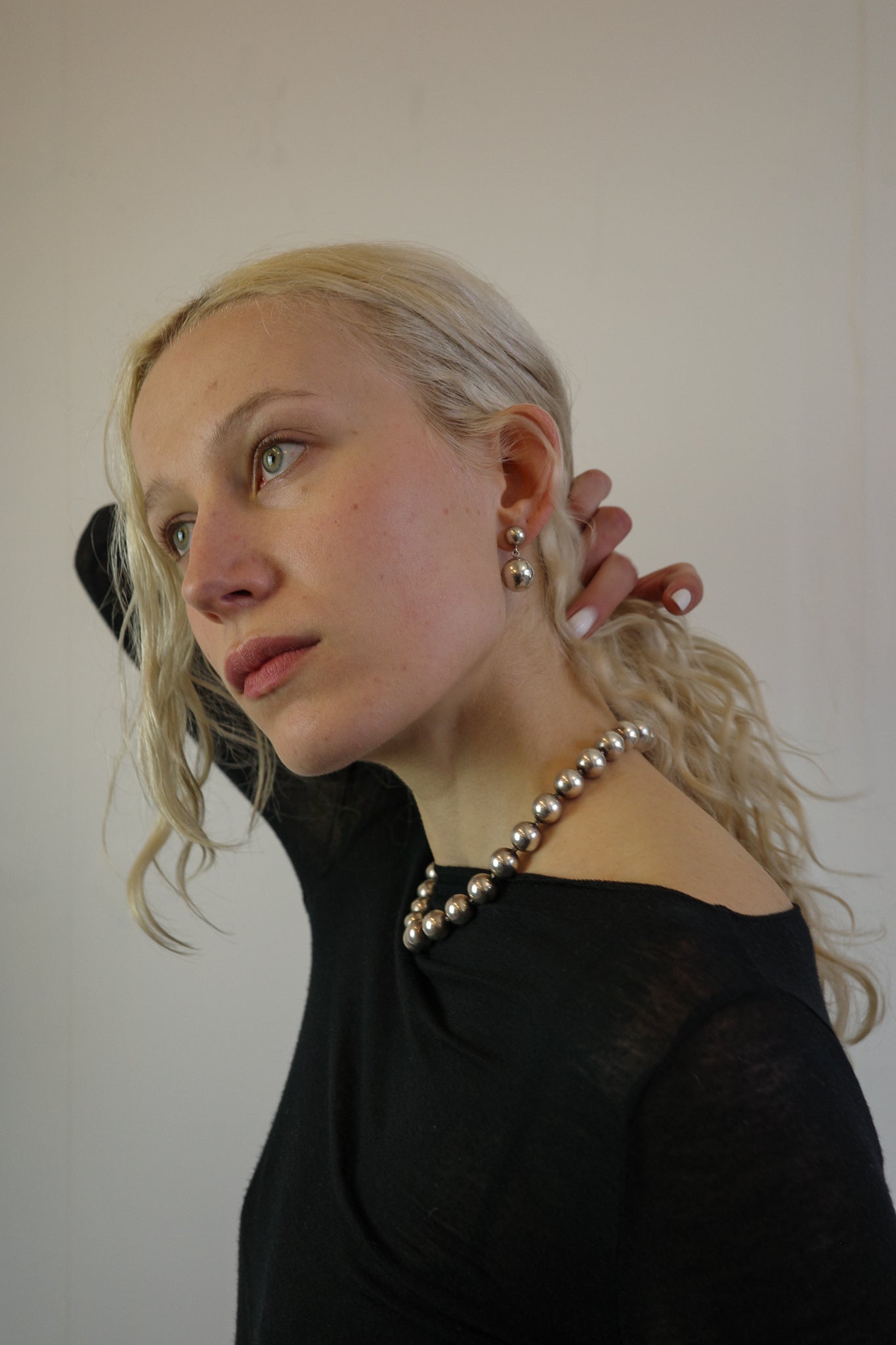 Timeless solid sterling ball neck piece