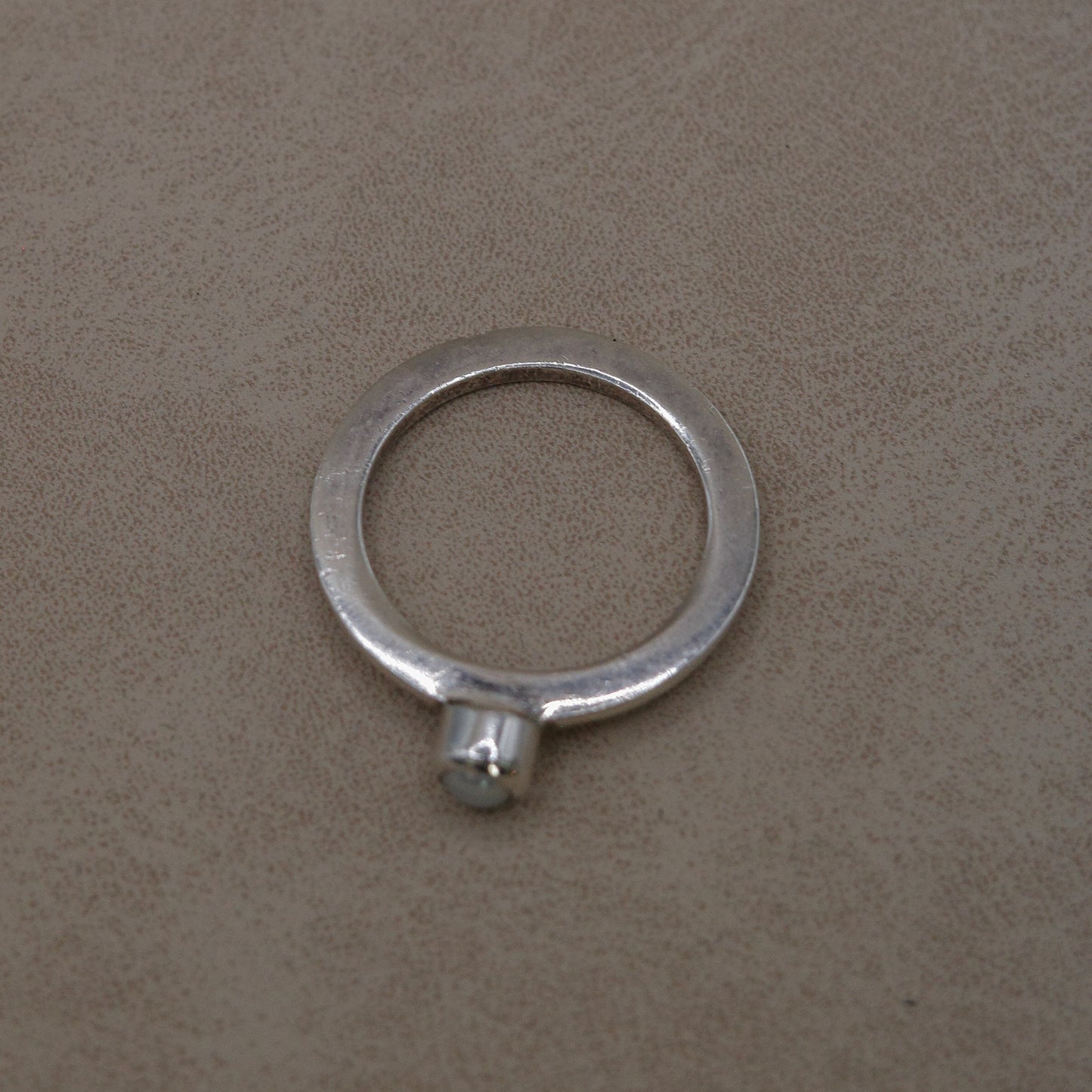 Flat thin band baby pearl ring