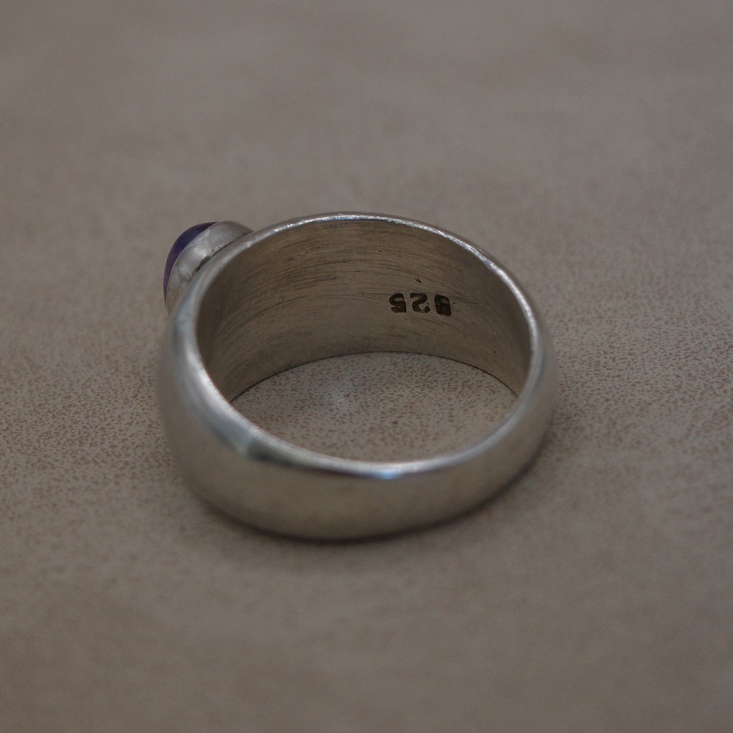 Amethyst everyday solid band ring