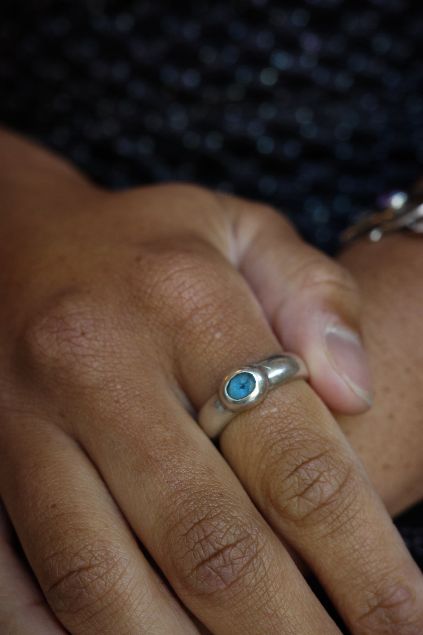 Aquamarine band ring