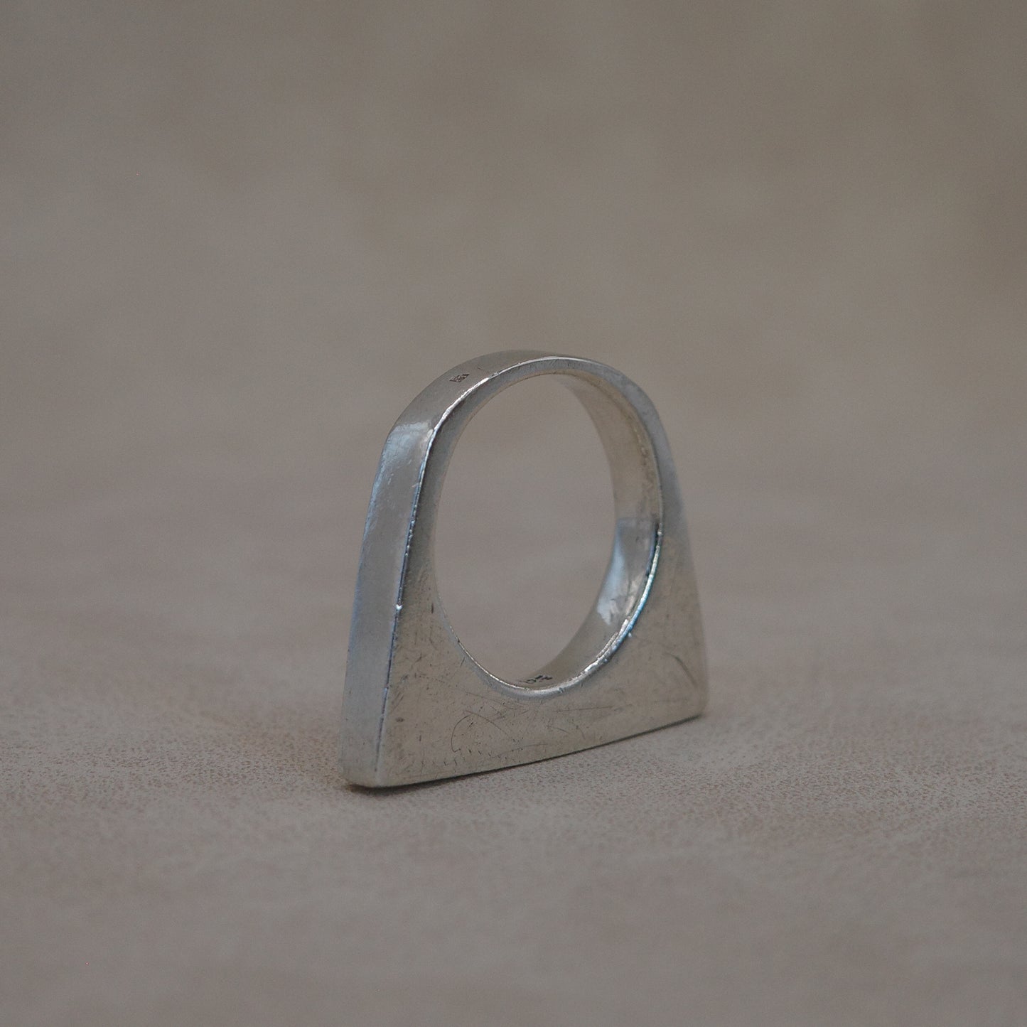 sharp edge solid silver ring