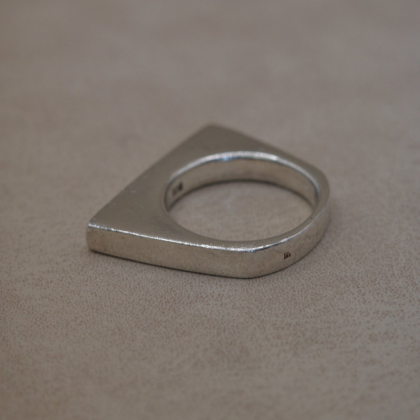 sharp edge solid silver ring