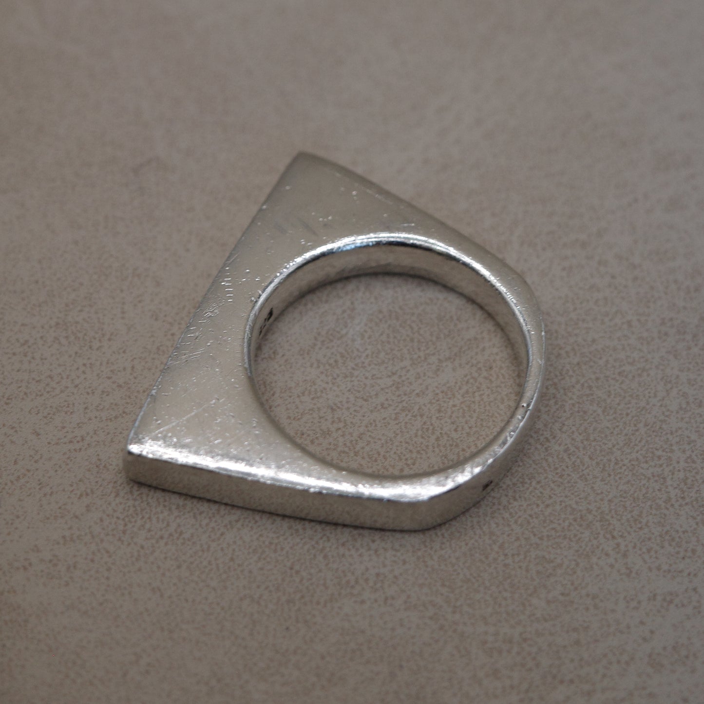 sharp edge solid silver ring