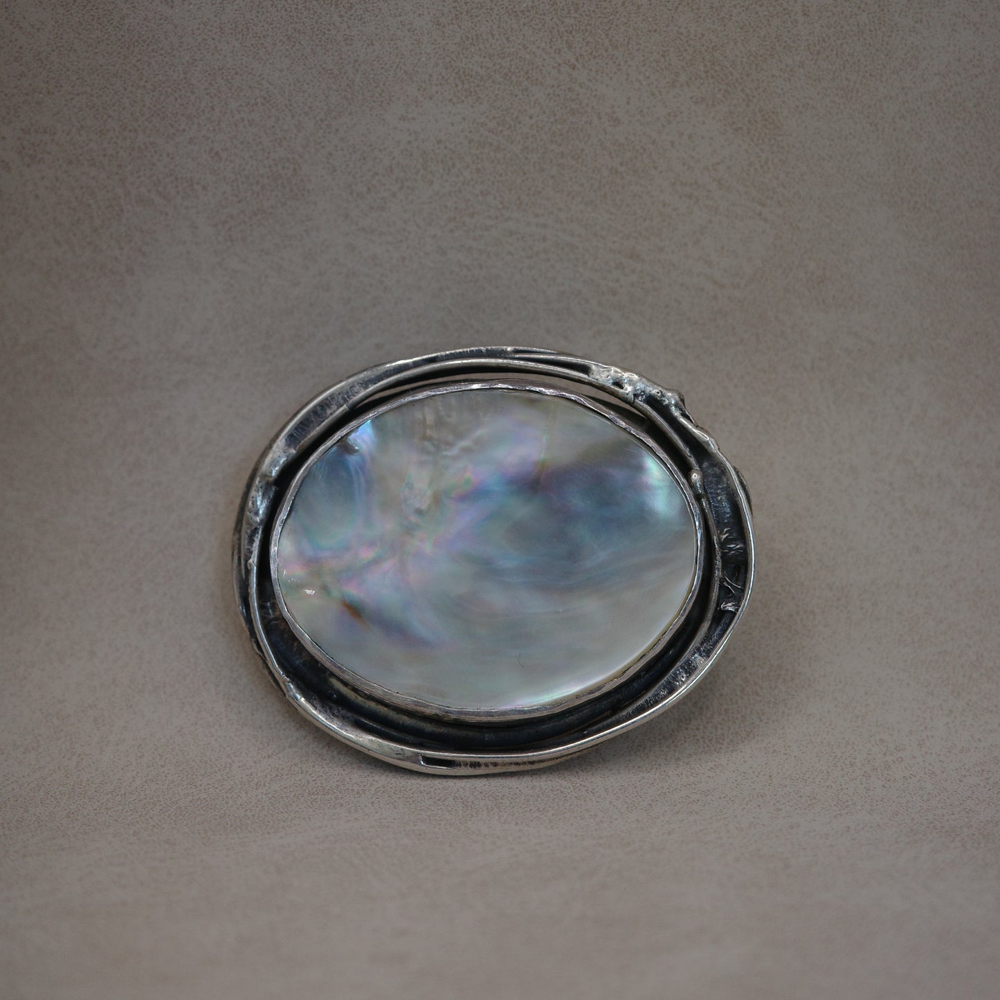 mother pearl modernist brooch