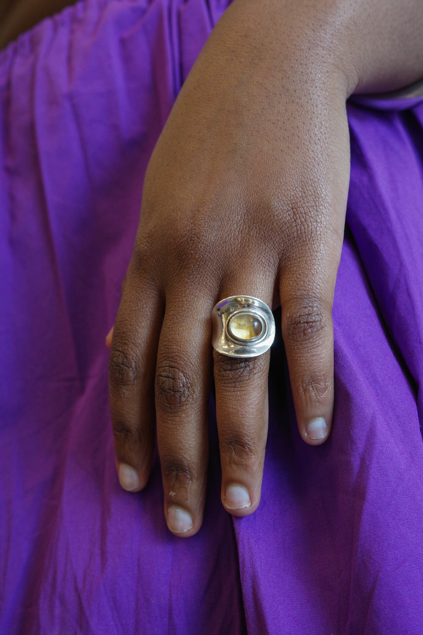 Mid-Century citrine ring