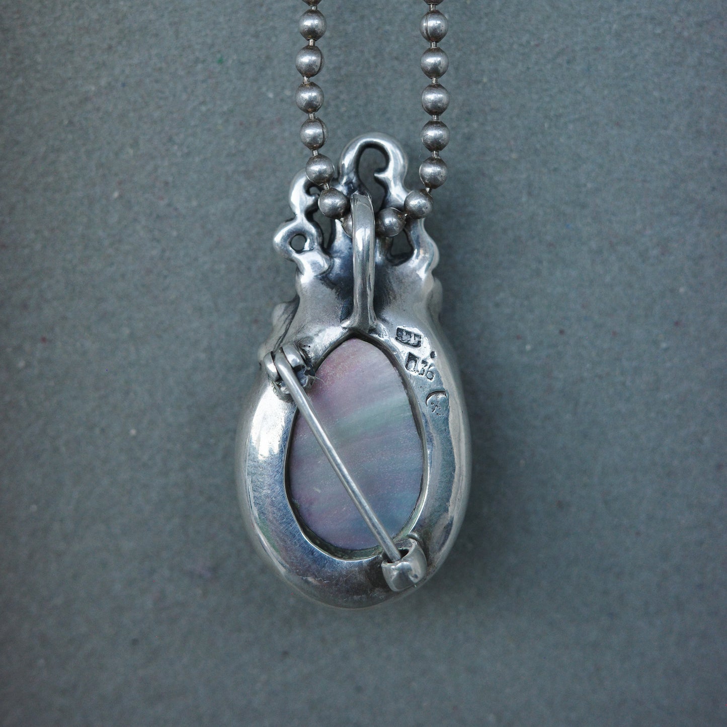 Art Nouveau osmena shell pendant-brooch