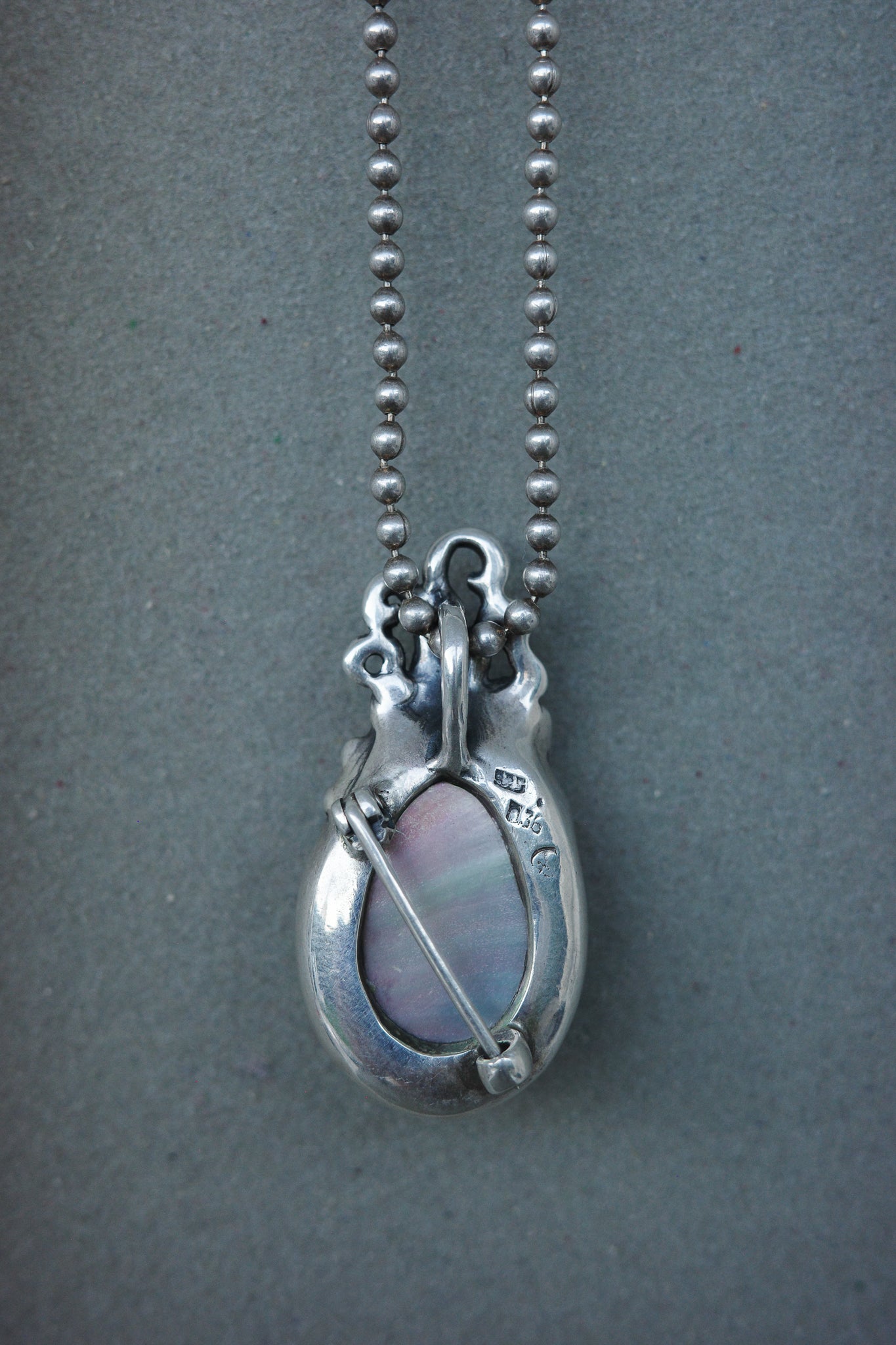 Art Nouveau osmena shell pendant-brooch