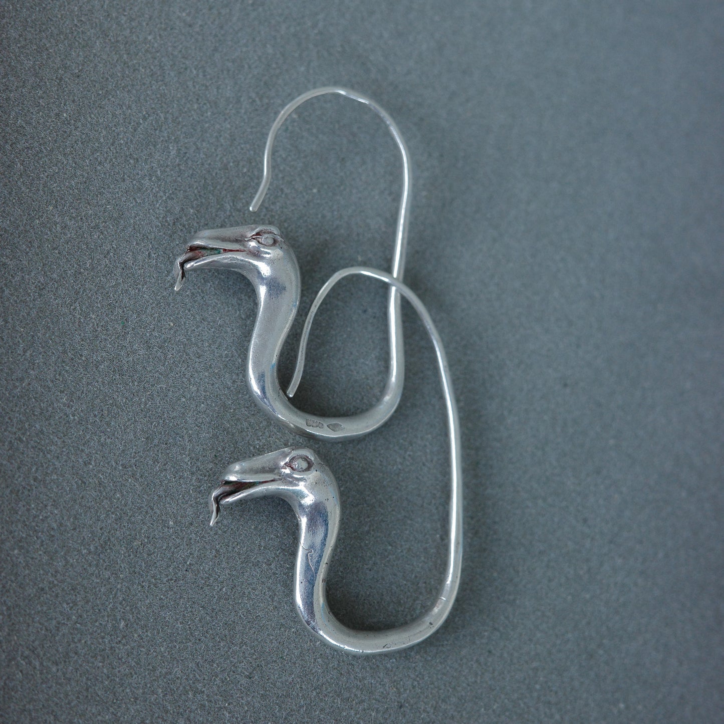 Snake hand crafted earrings