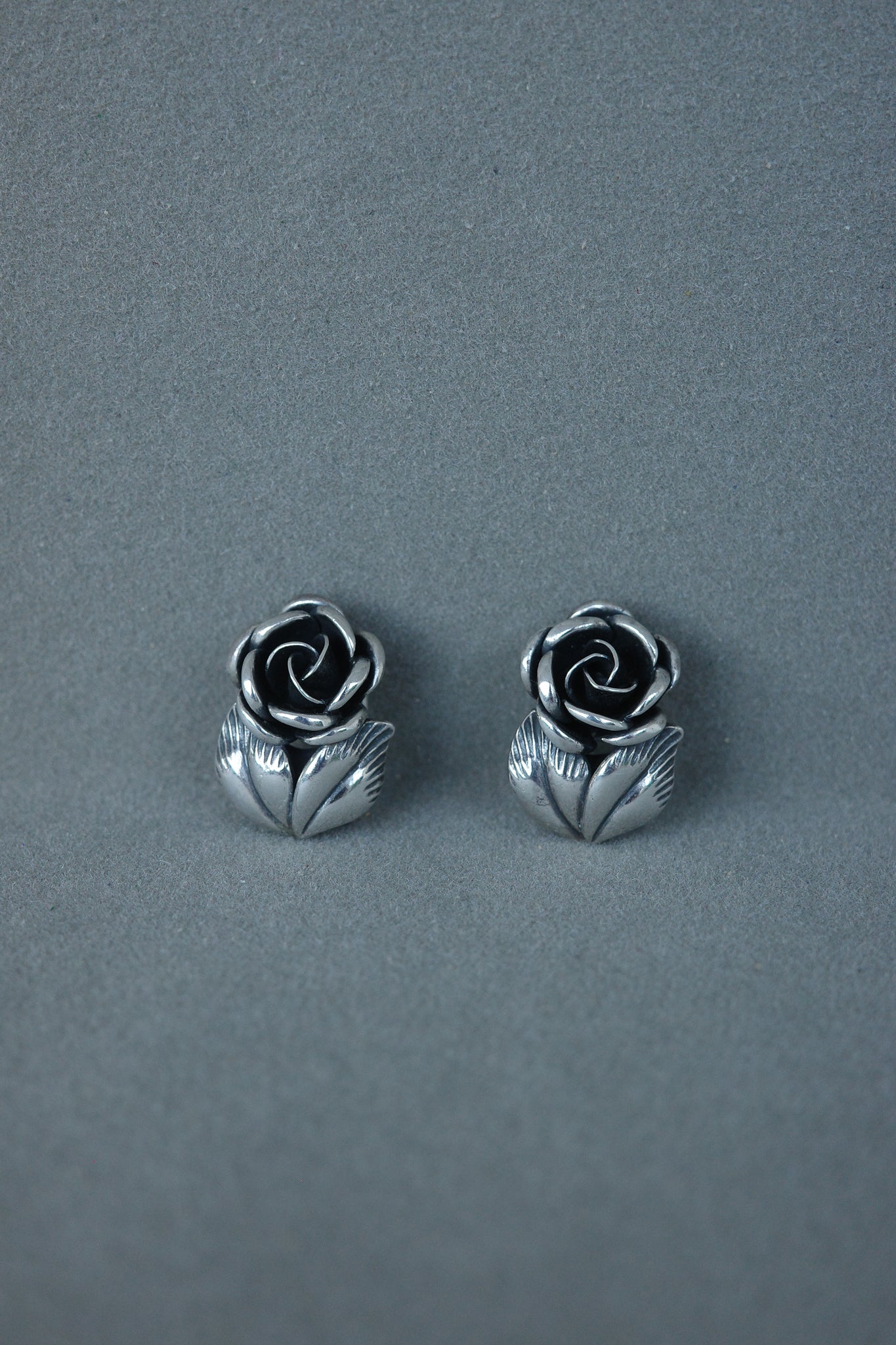 Mid-century flower ear clips