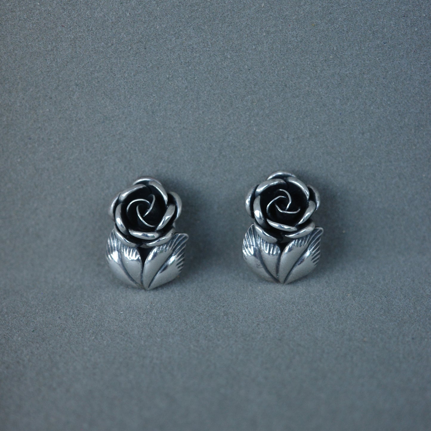 Mid-century flower ear clips