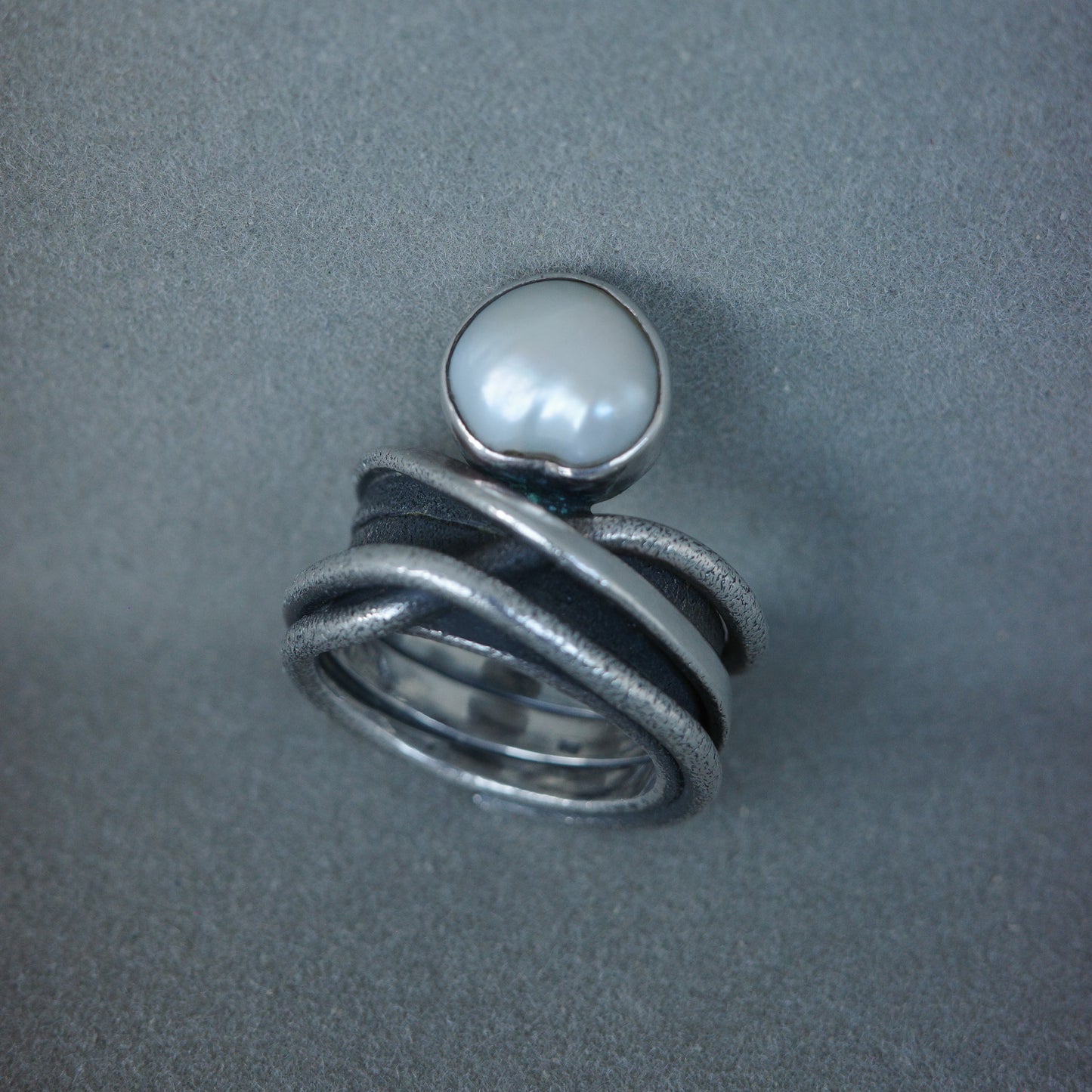 Danish pearl wrap ring