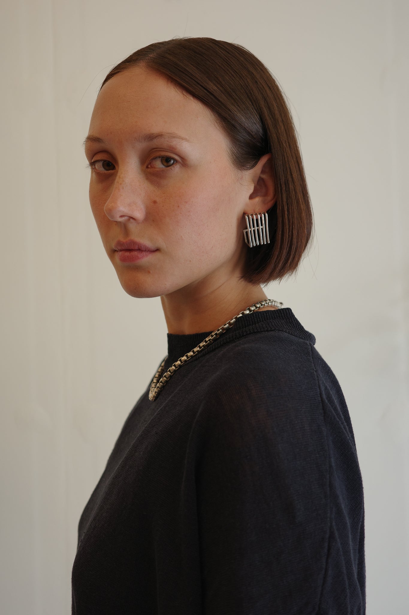 Striking Modernist Square Earrings