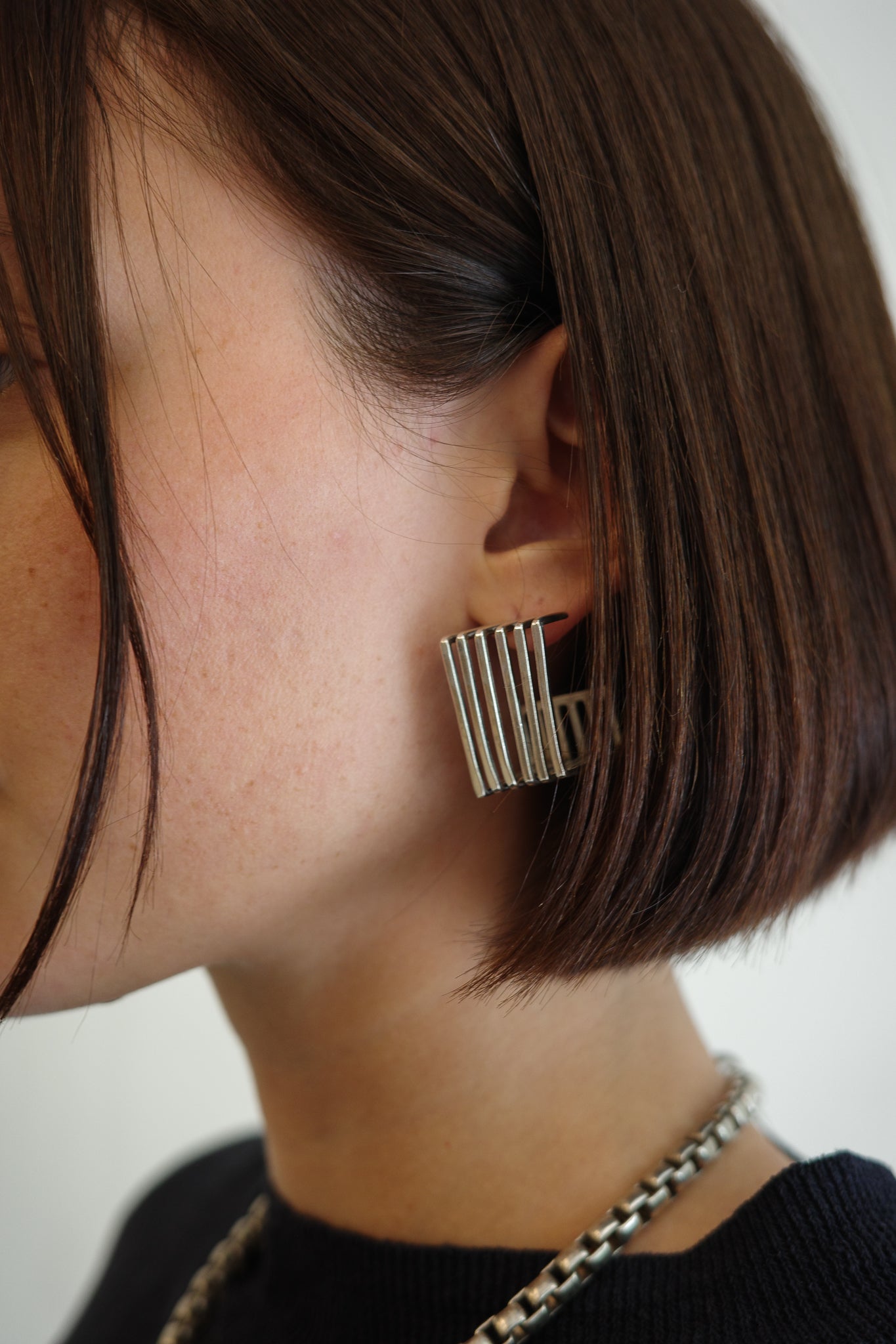 Striking Modernist Square Earrings