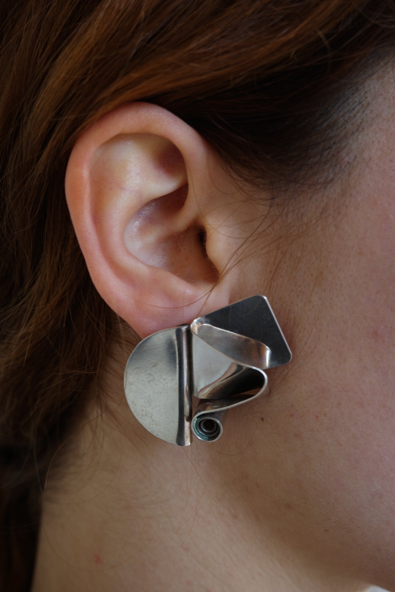 Abstract sterling modernist earrings