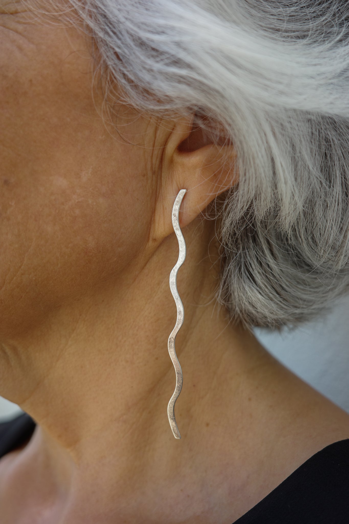Sterling Long Wave earrings