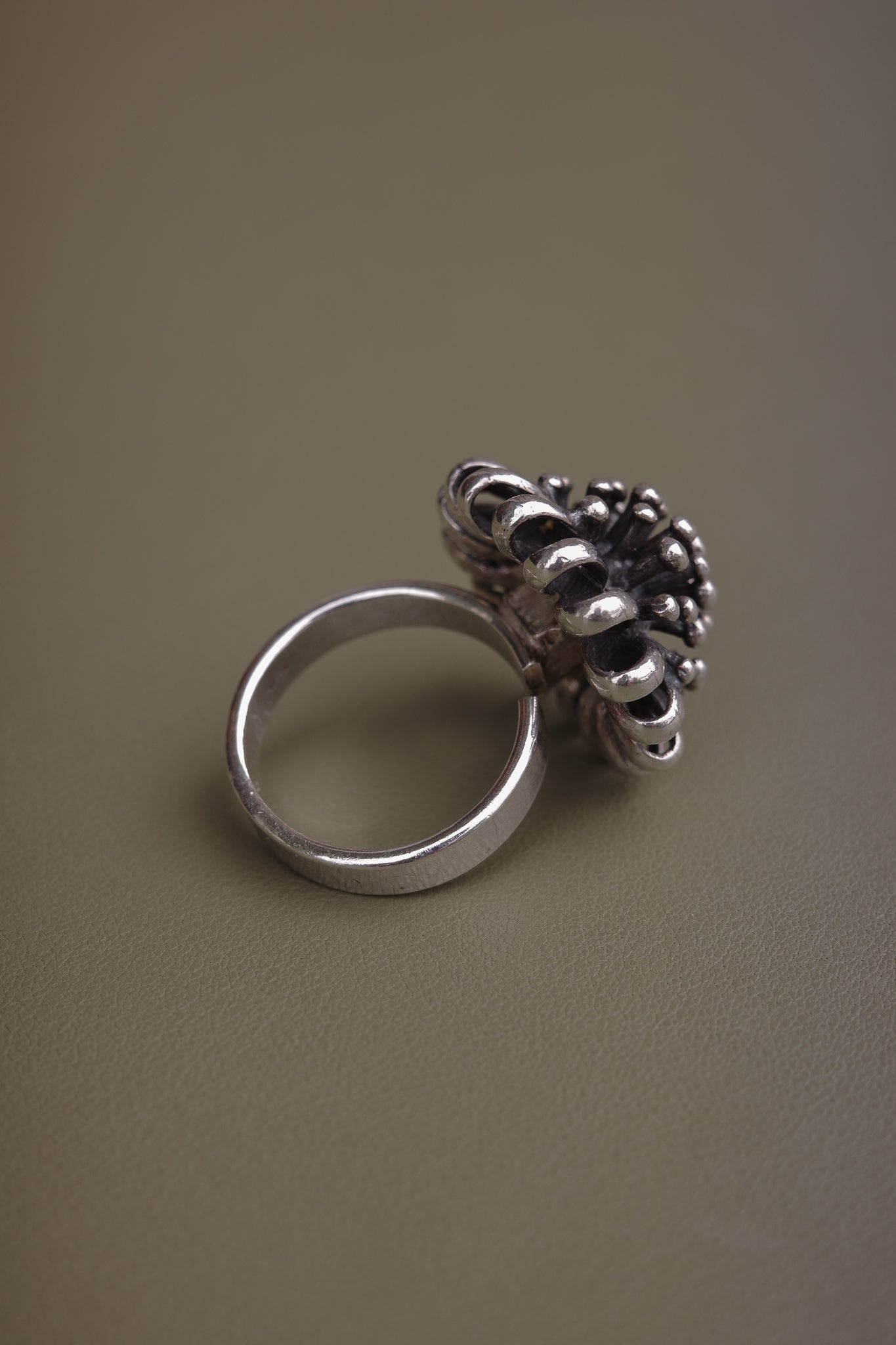 1940s abstract flower ring by Friedrich Knödler