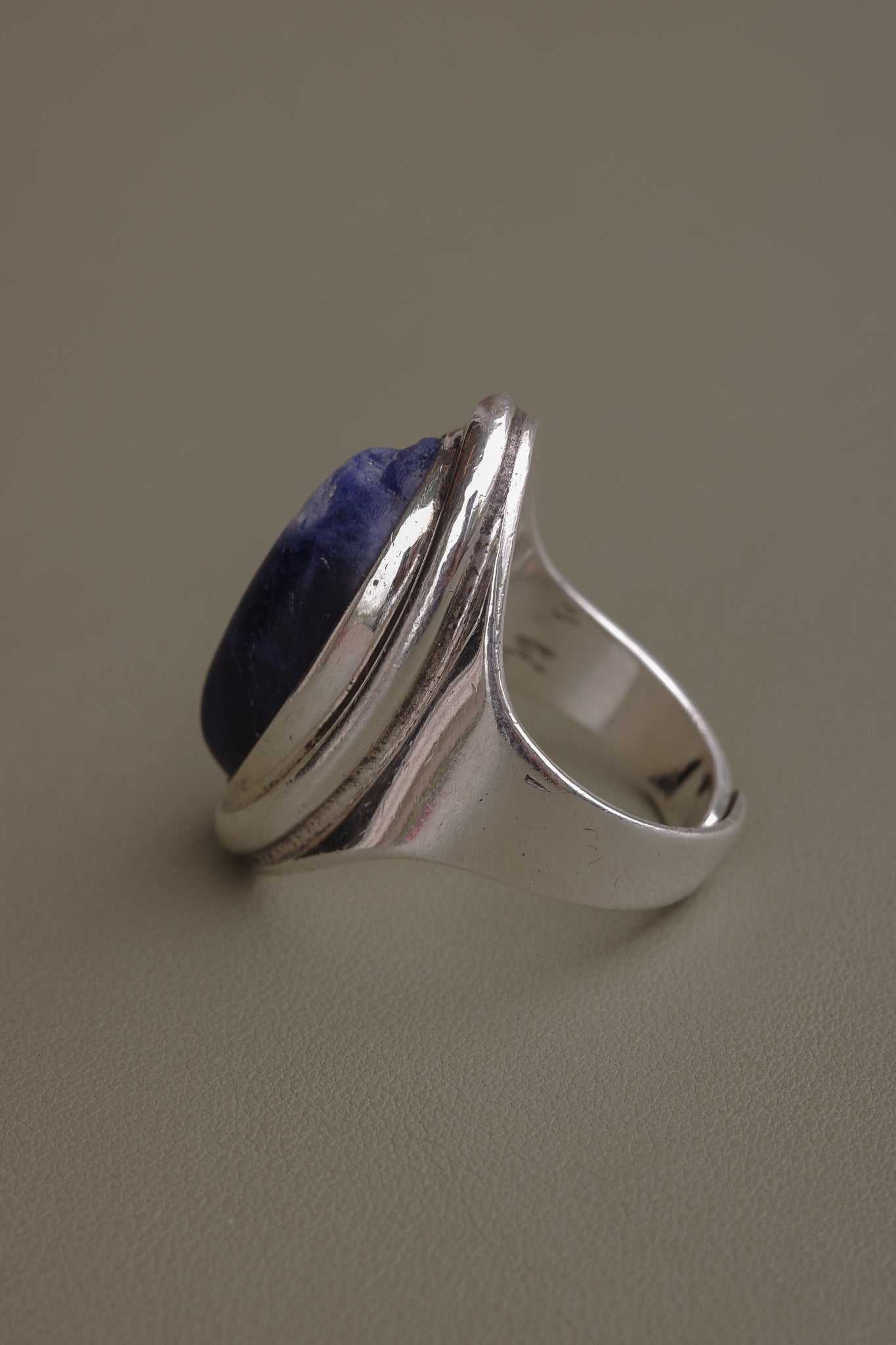 Mid Century lapis lazuli ring by Carl Ove Frydensberg