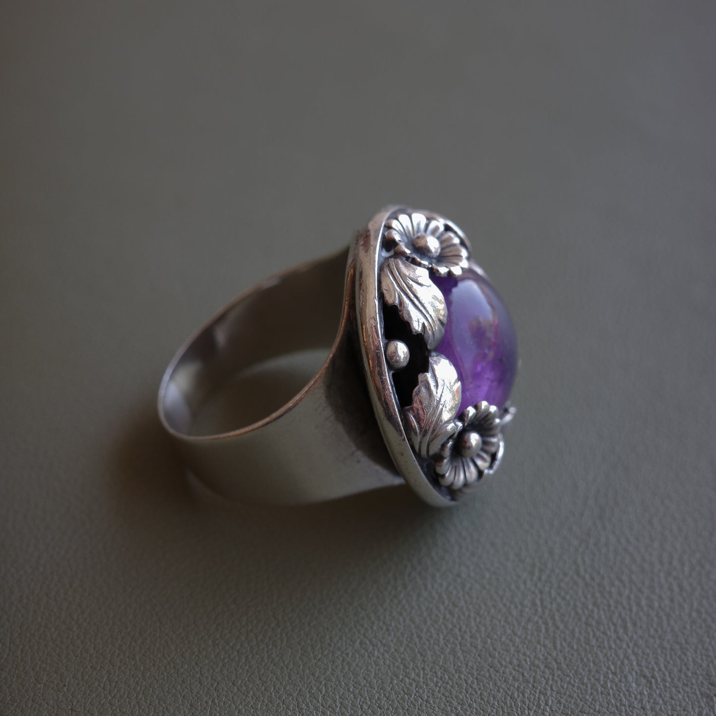 N.E From Amethyst Floral Ring