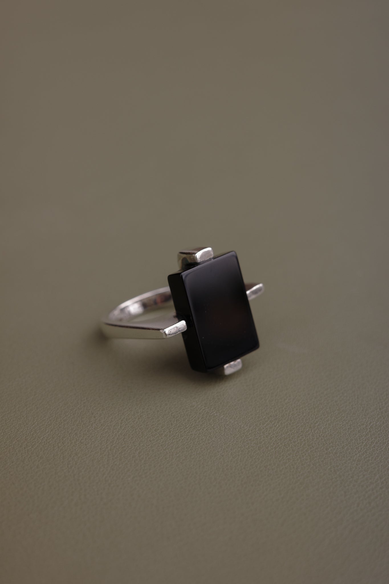 Unique black onyx ring