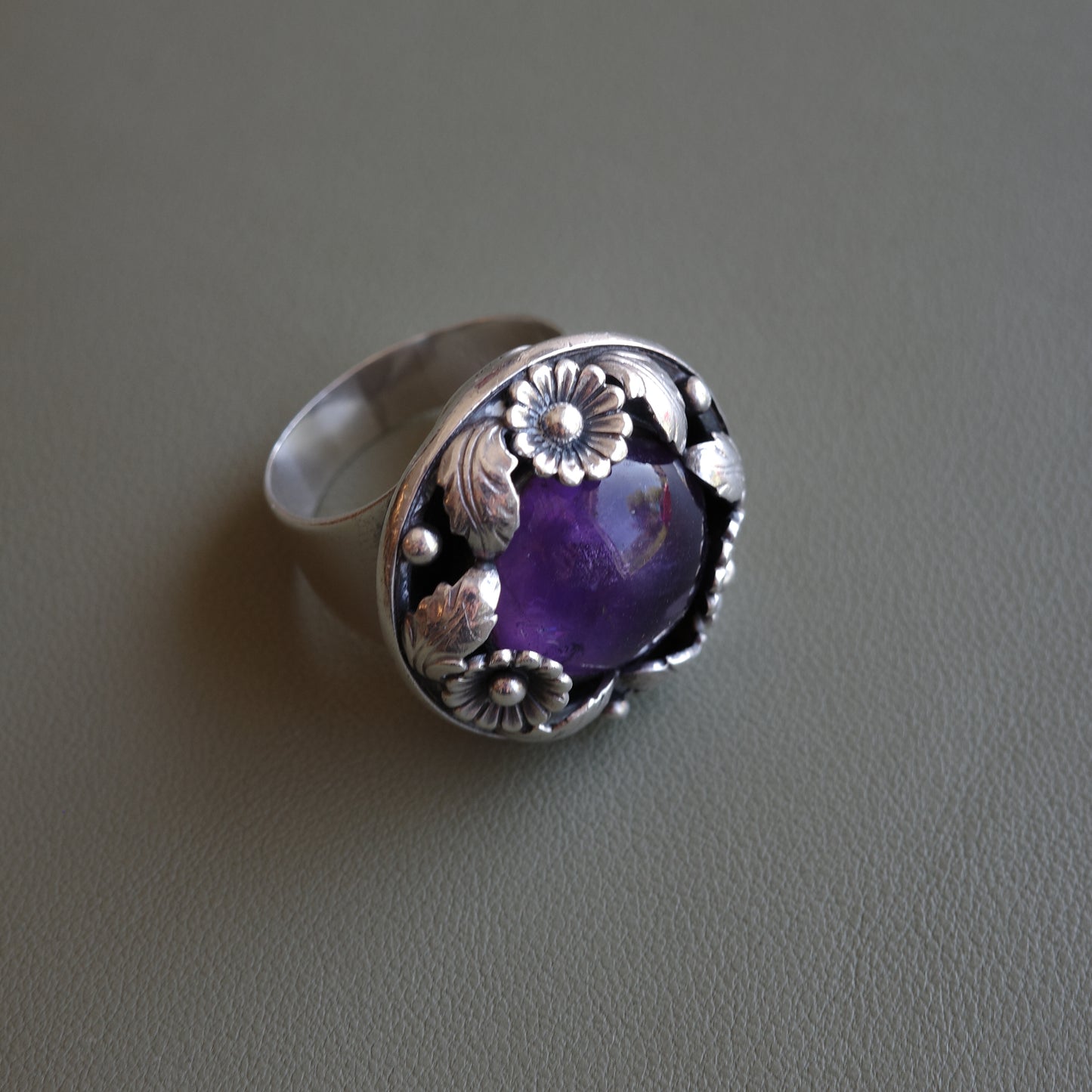 N.E From Amethyst Floral Ring