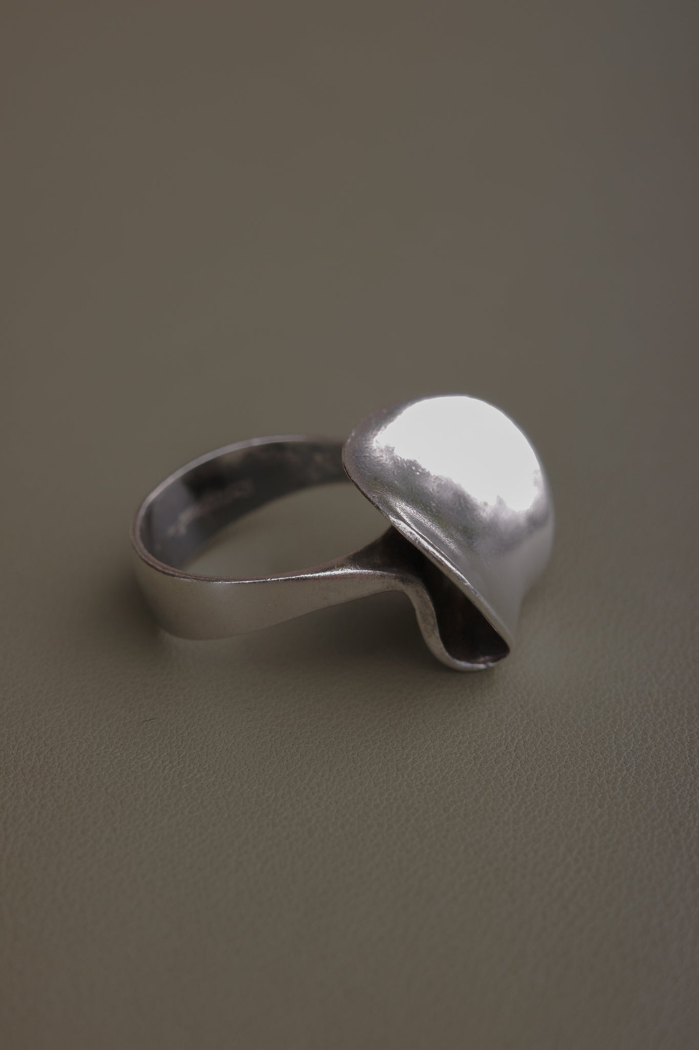 Sterling abstract folded ring