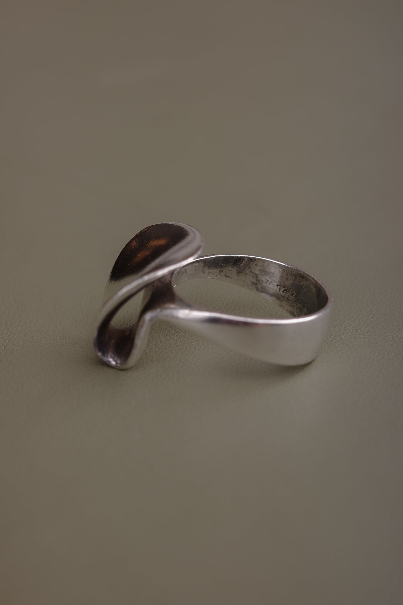 Sterling abstract folded ring