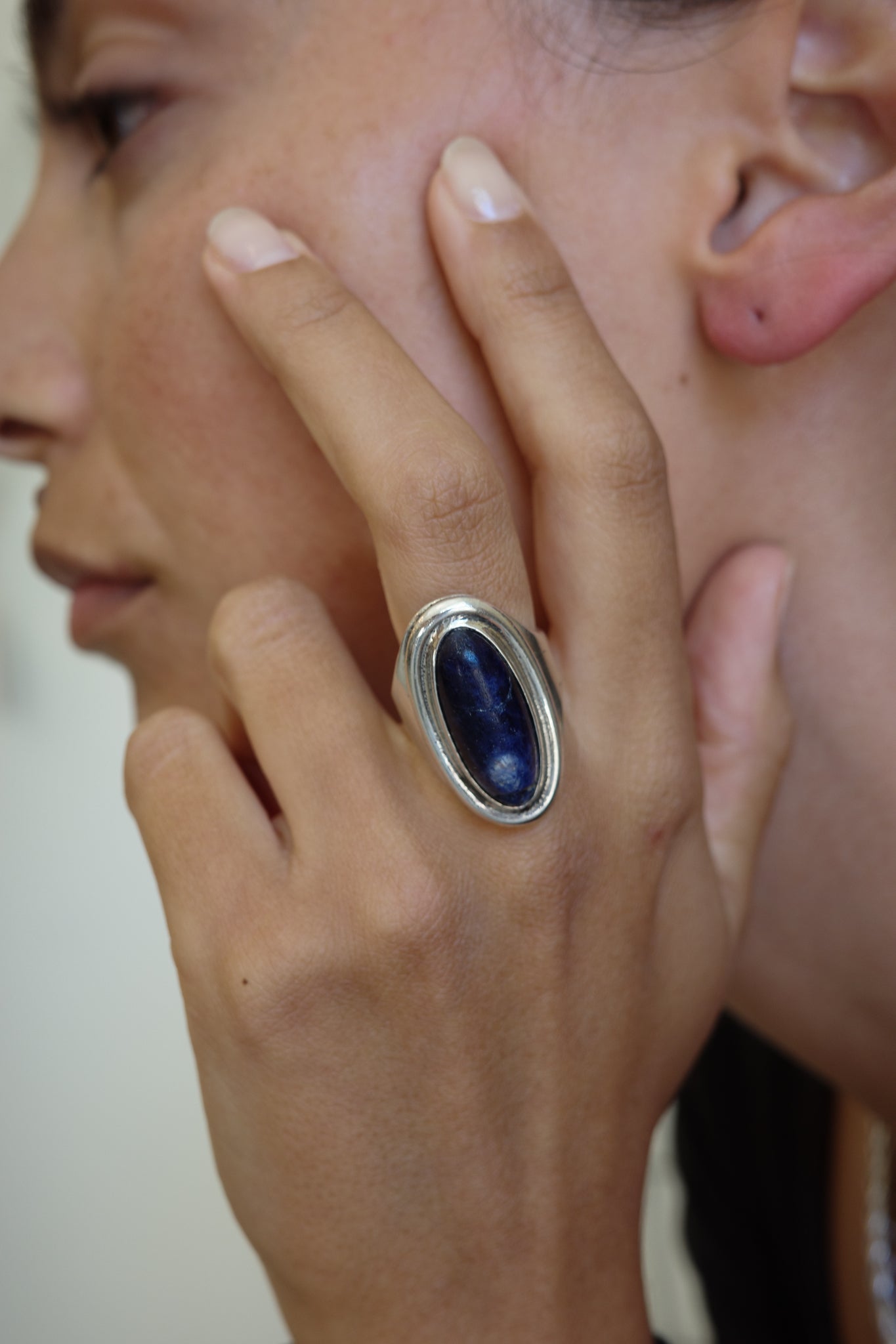 Mid Century lapis lazuli ring by Carl Ove Frydensberg