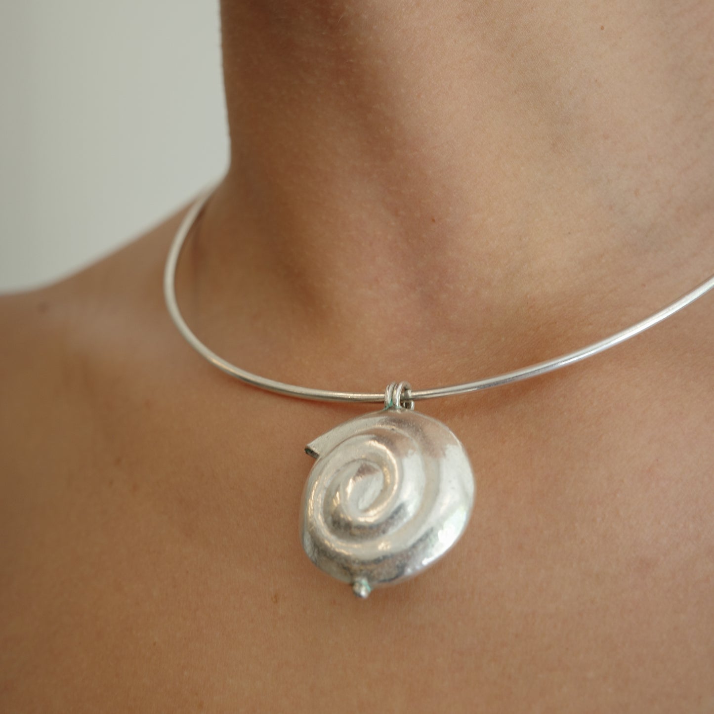 Solid Sterling Shell Pendant