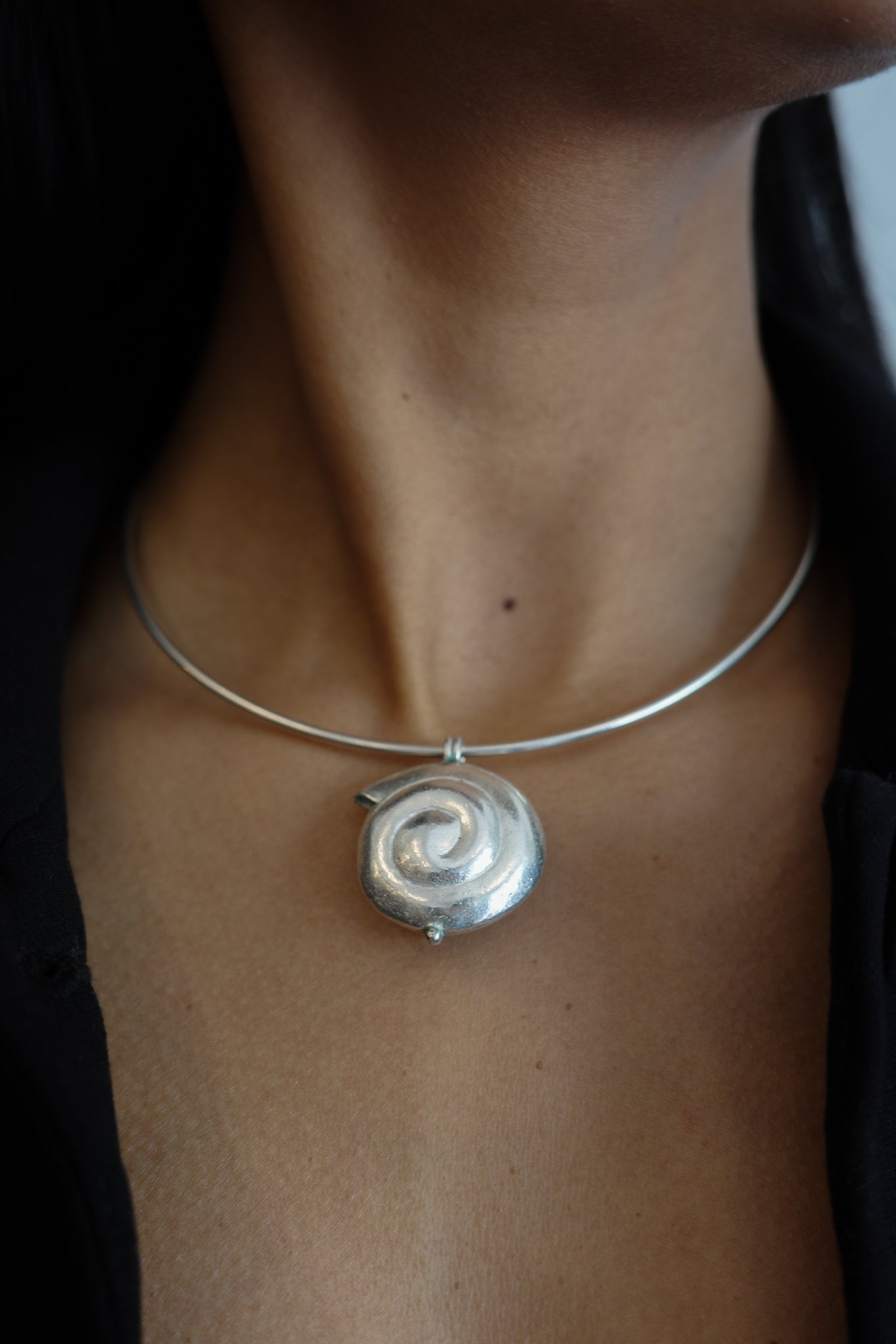 Solid Sterling Shell Pendant