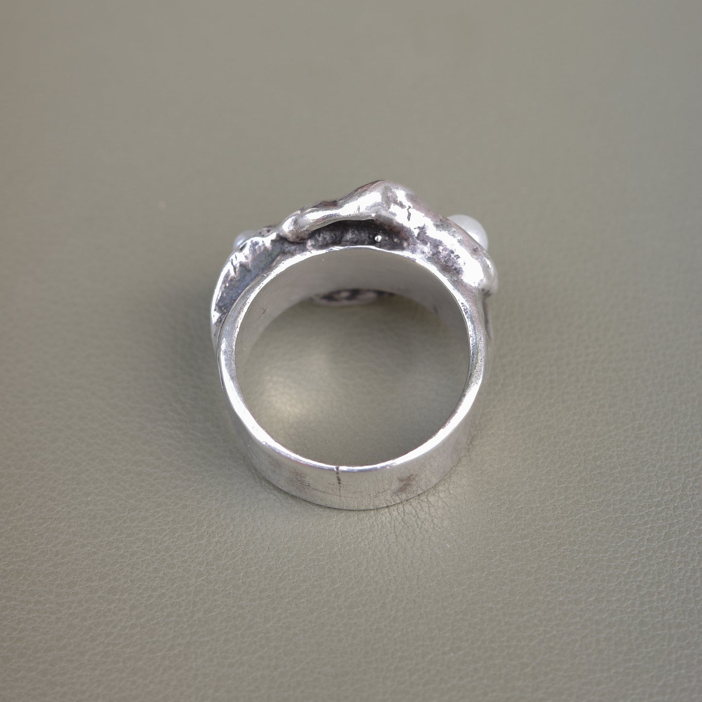 Rare Brutalist Pearl Ring
