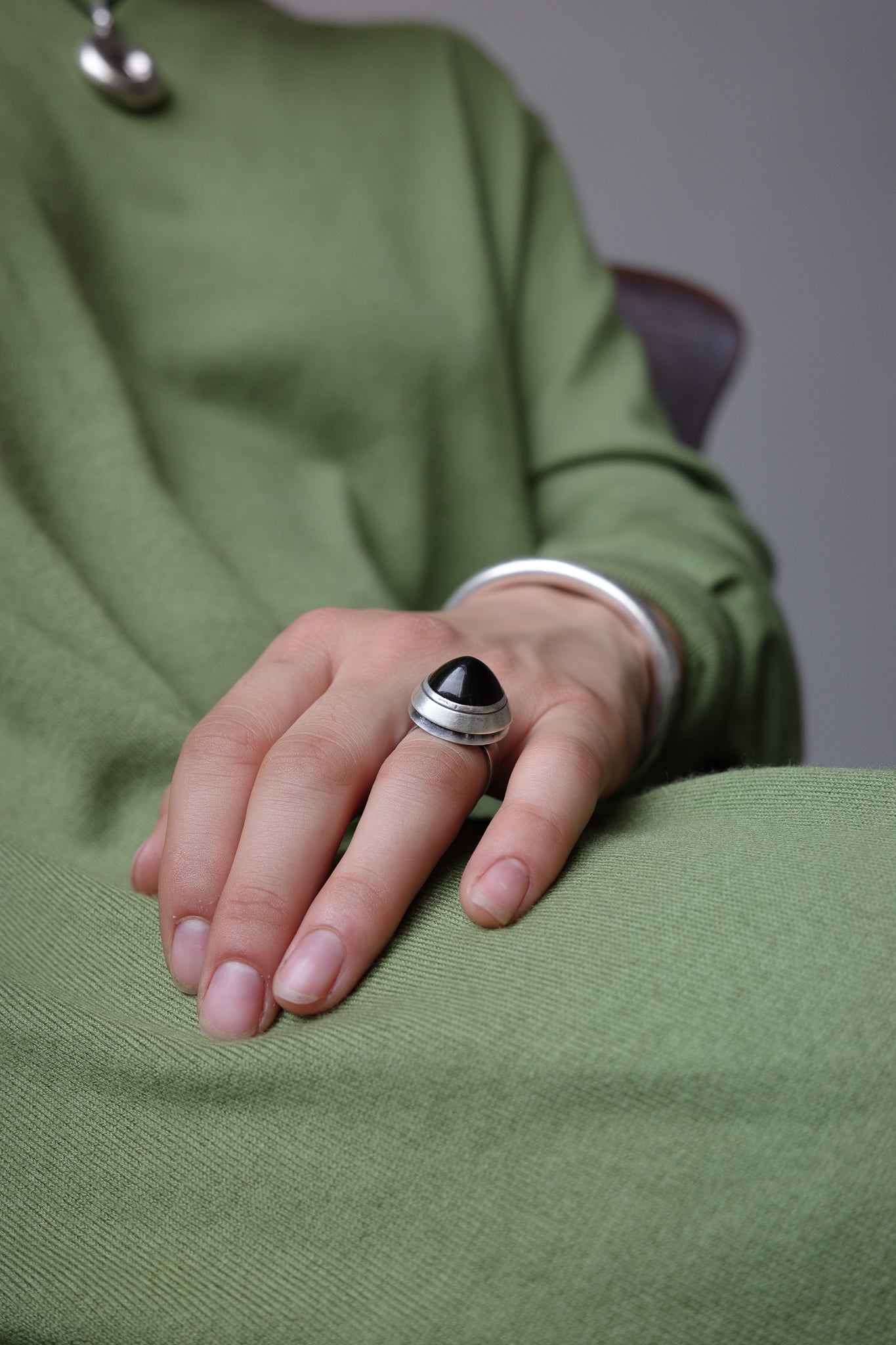 Bullet black quartz ring by Heikki Kaksonen