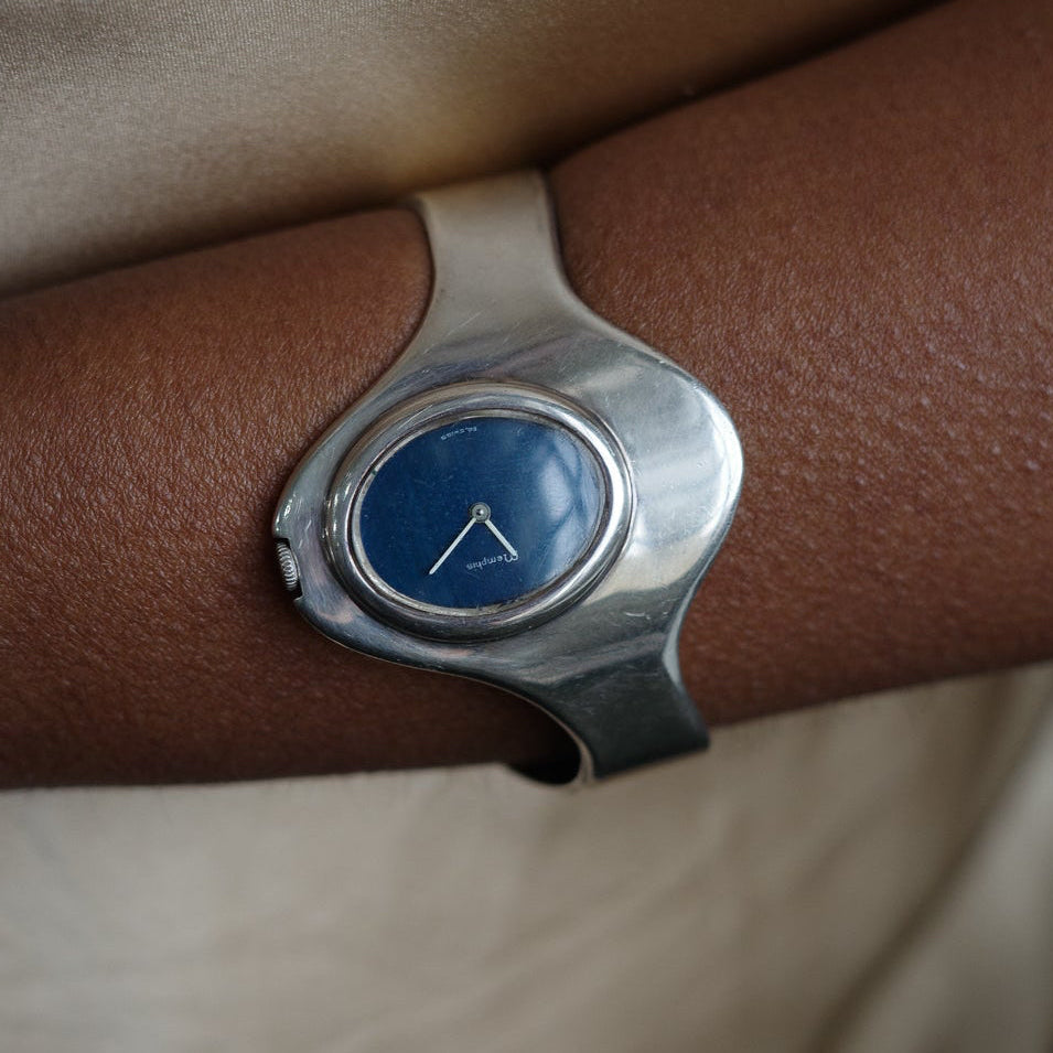 70s silver watch cuff