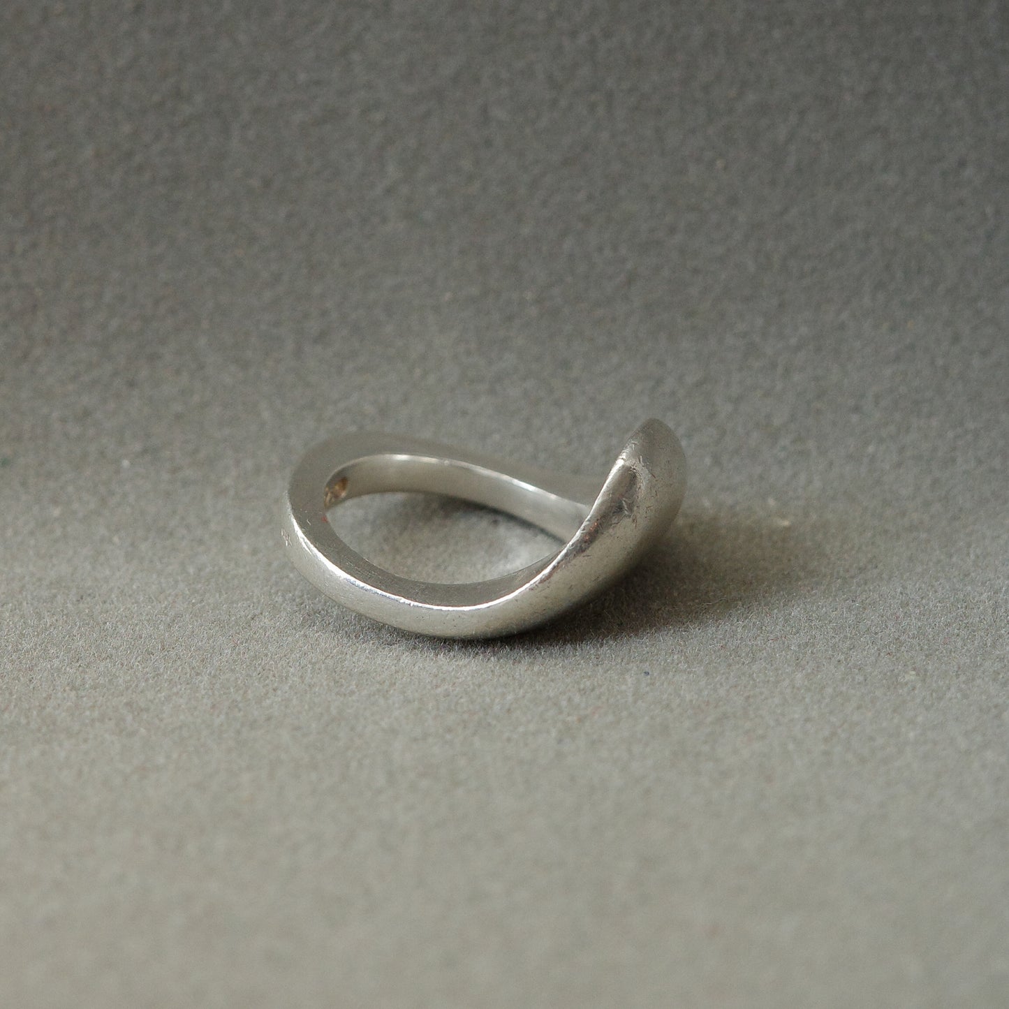 Bent solid sterling ring