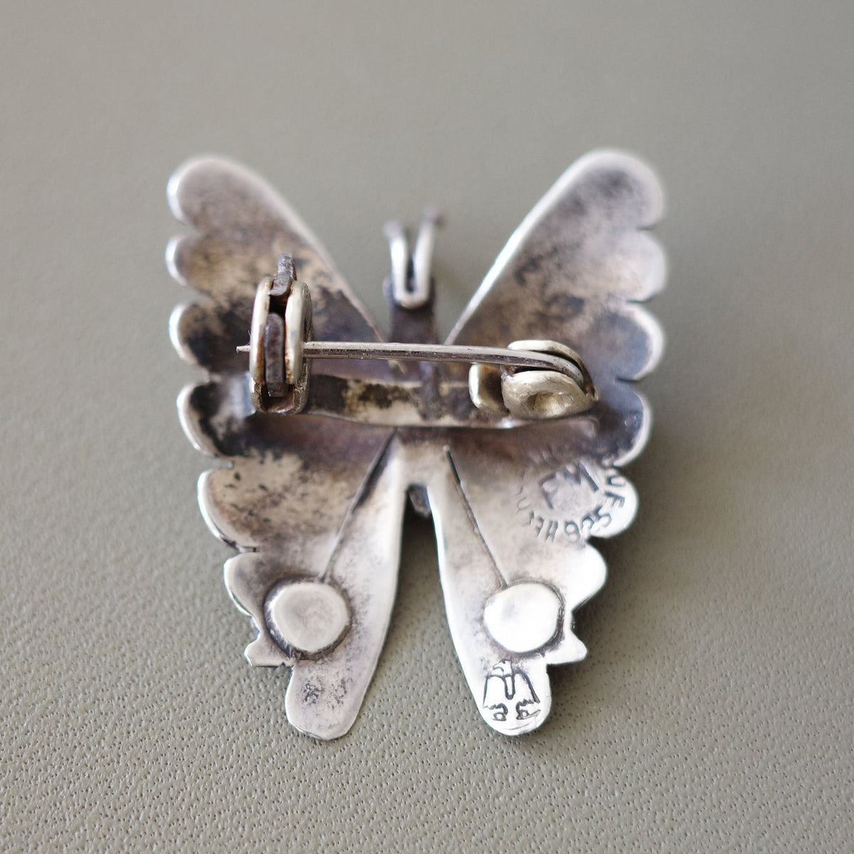 1950s turquoise butterfly brooch