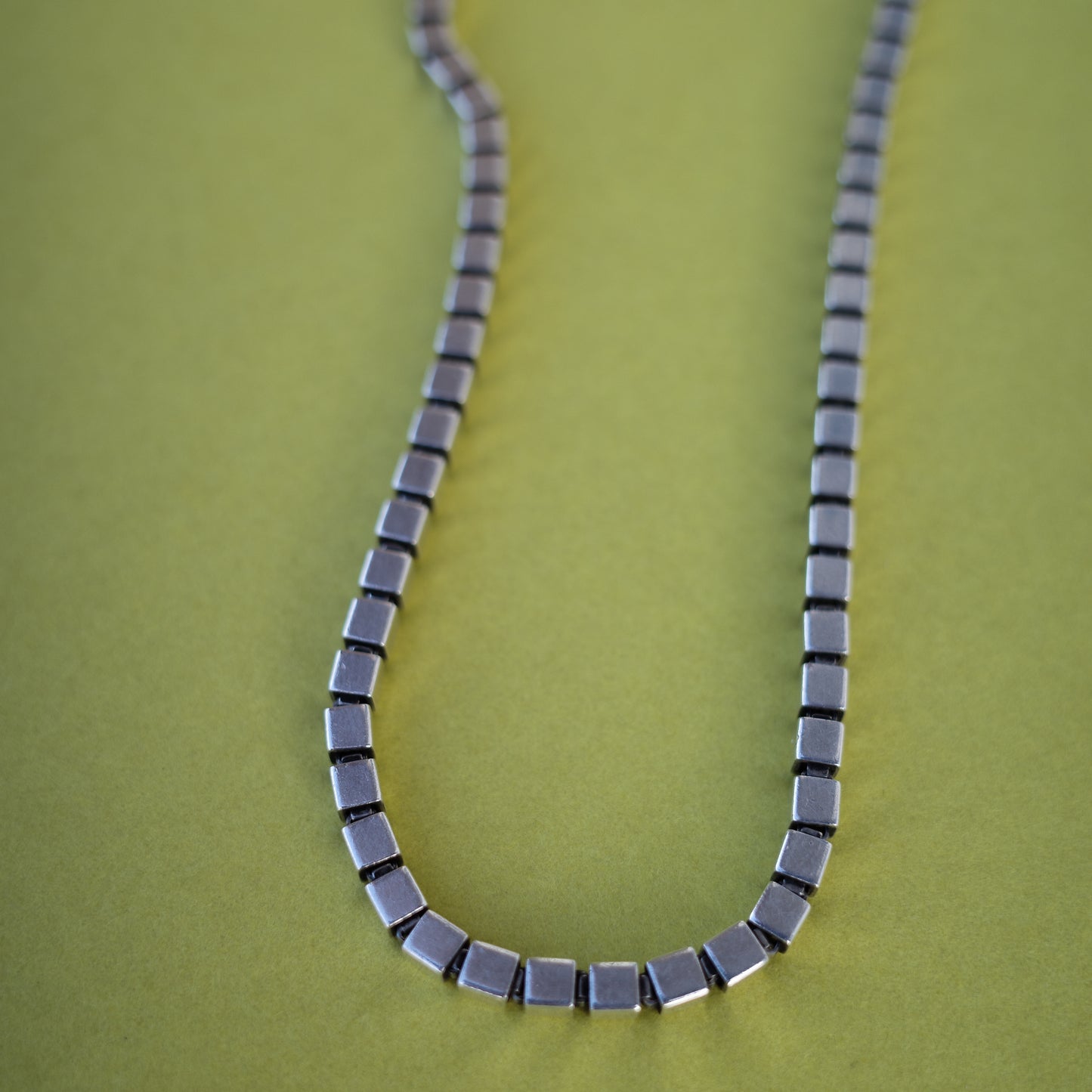 Rare cube link chain necklace