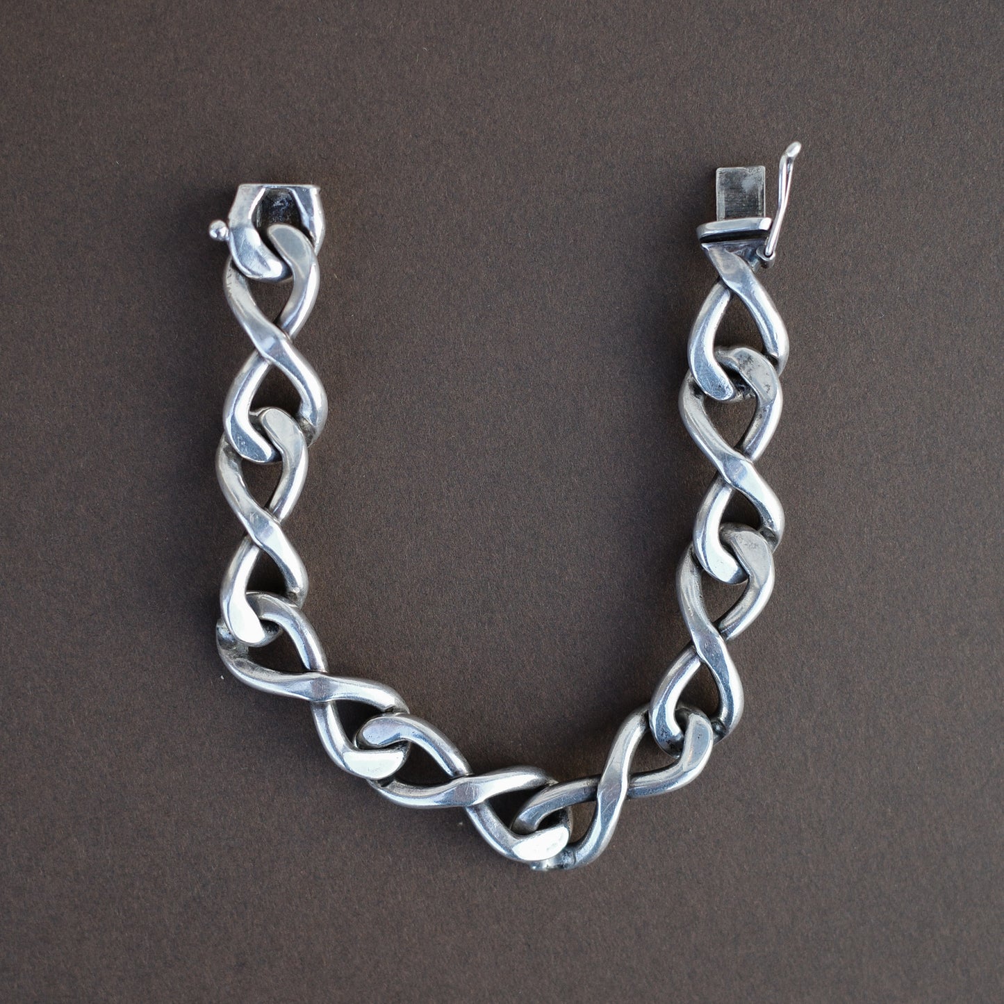 Infinity Twist Link Silver Bracelet