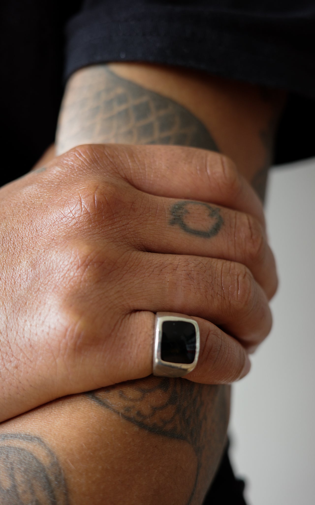 vintage black onyx pinky ring