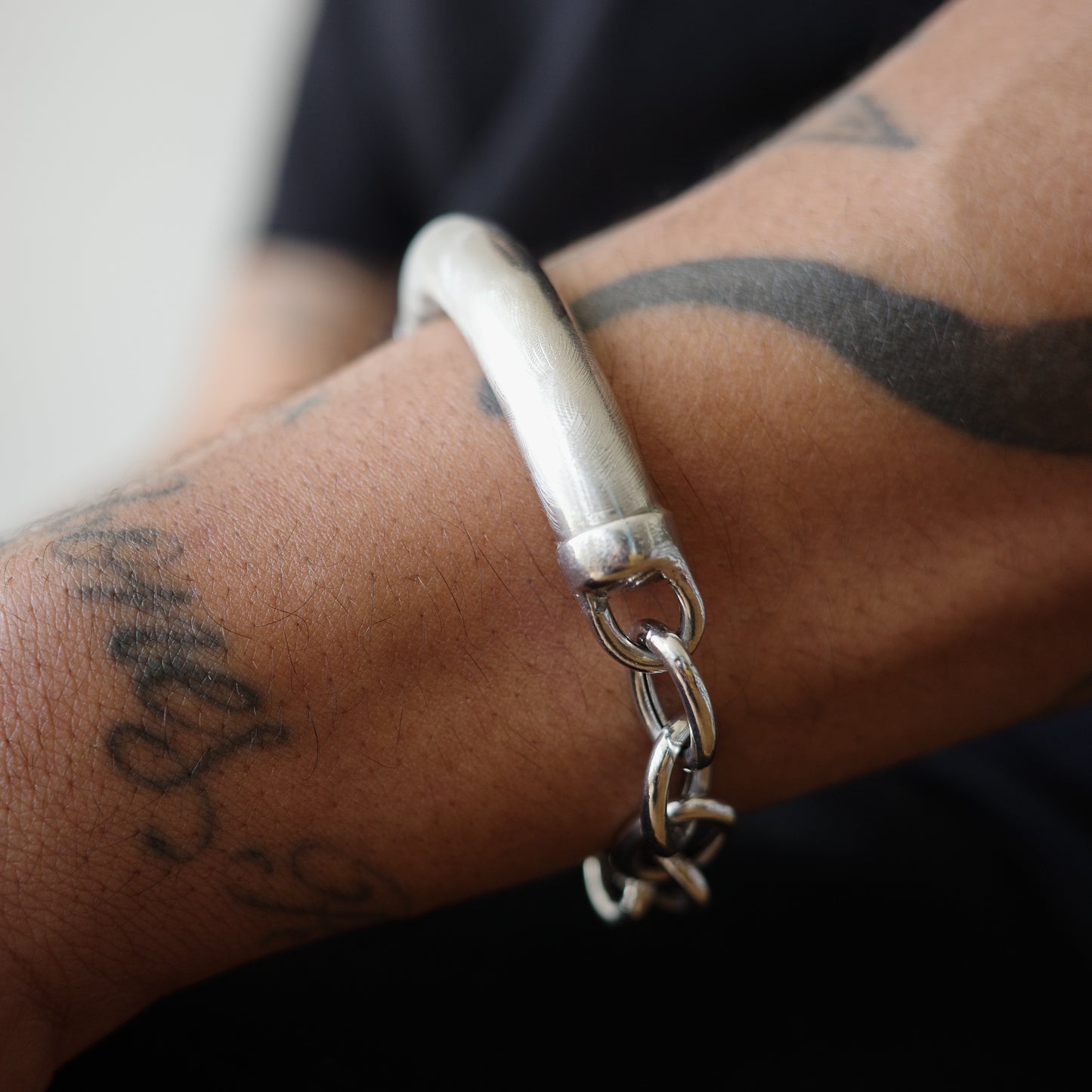 half-bangle half-chain bracelet